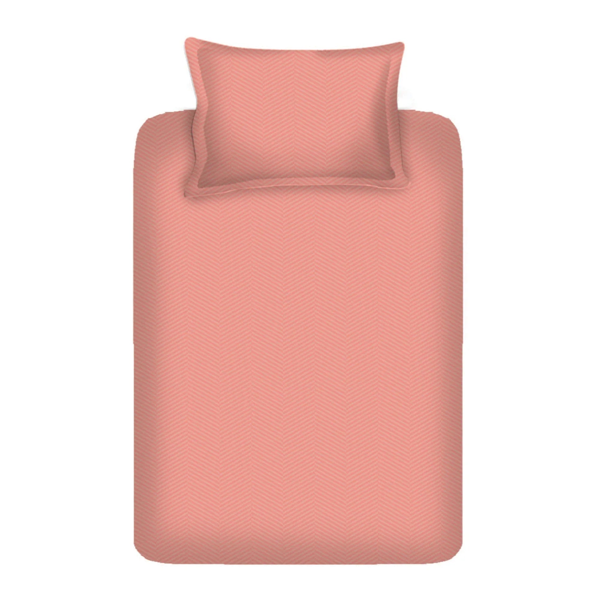 Emilia 100% Cotton Single Bedsheet in Coral Colour - HomeTown