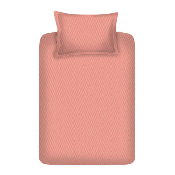 Emilia 100% Cotton Single Bedsheet in Coral Colour dimensions
