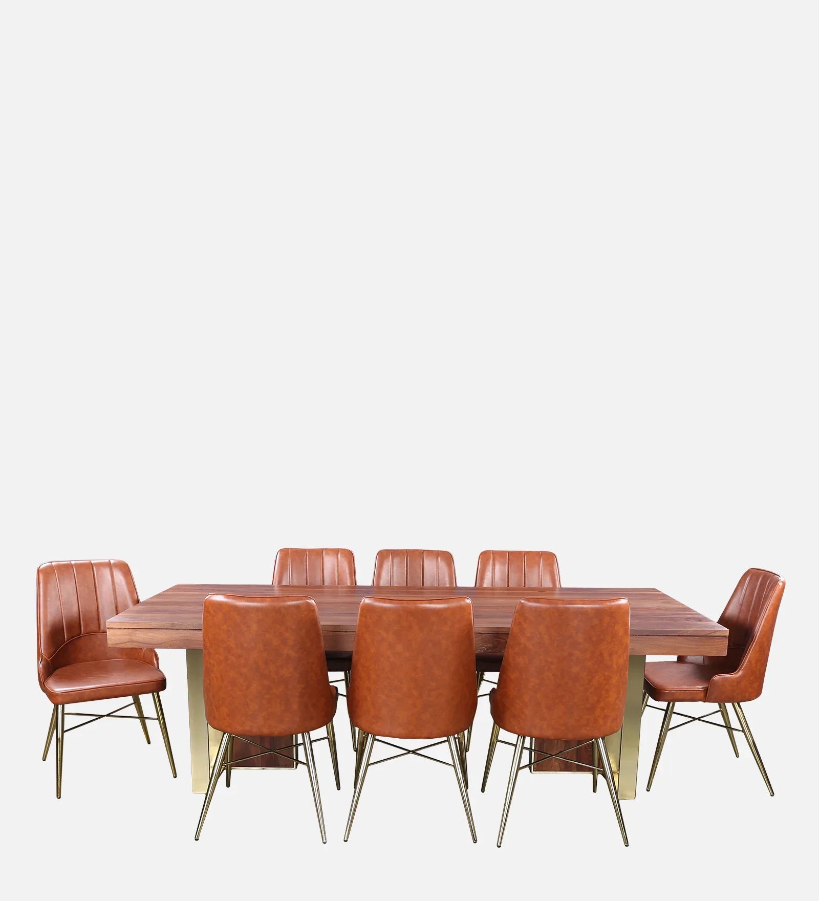 Marvis Acacia Wood Eight Seater Dining Set in Walnut Colour - HomeTown