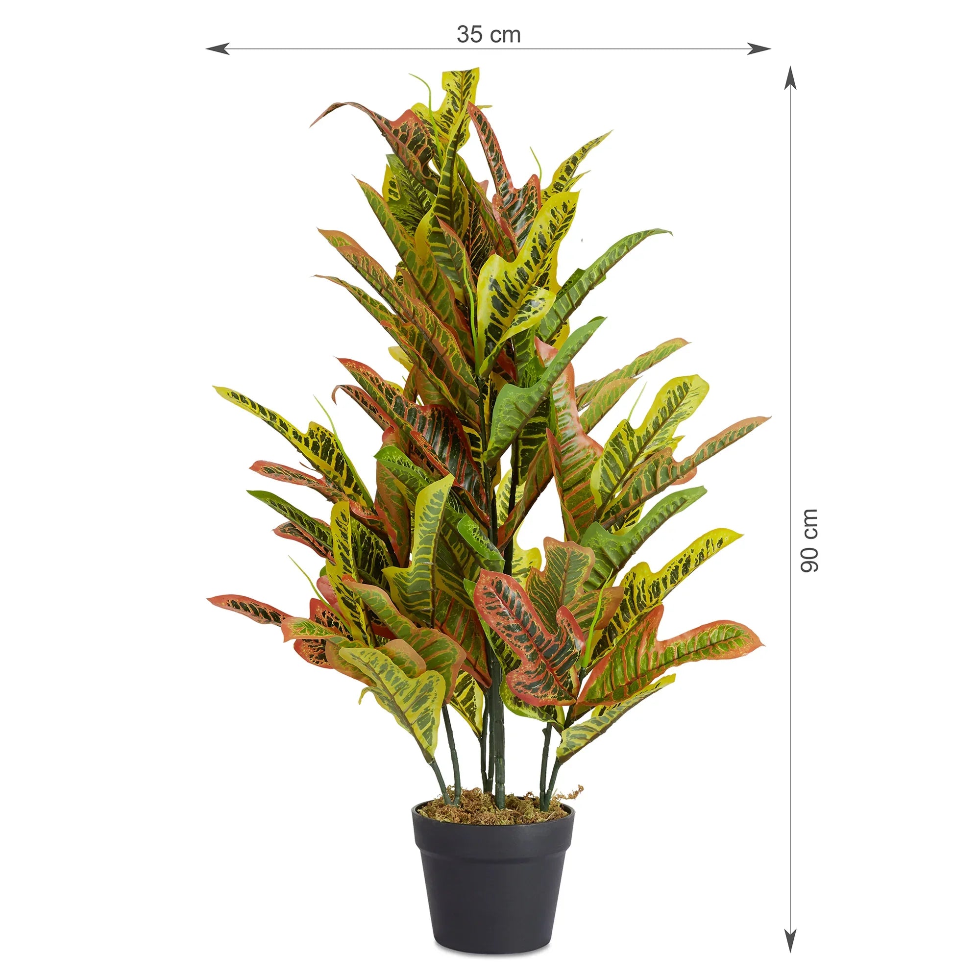 Ilana Artificial Codiaeum Potted Plant Yellow 90Cm in Yellow Colour - HomeTown