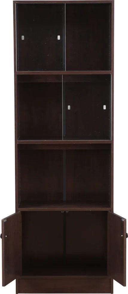 Lara Engineered Wood Medium Book Shelf in Wenge Colour dimensions