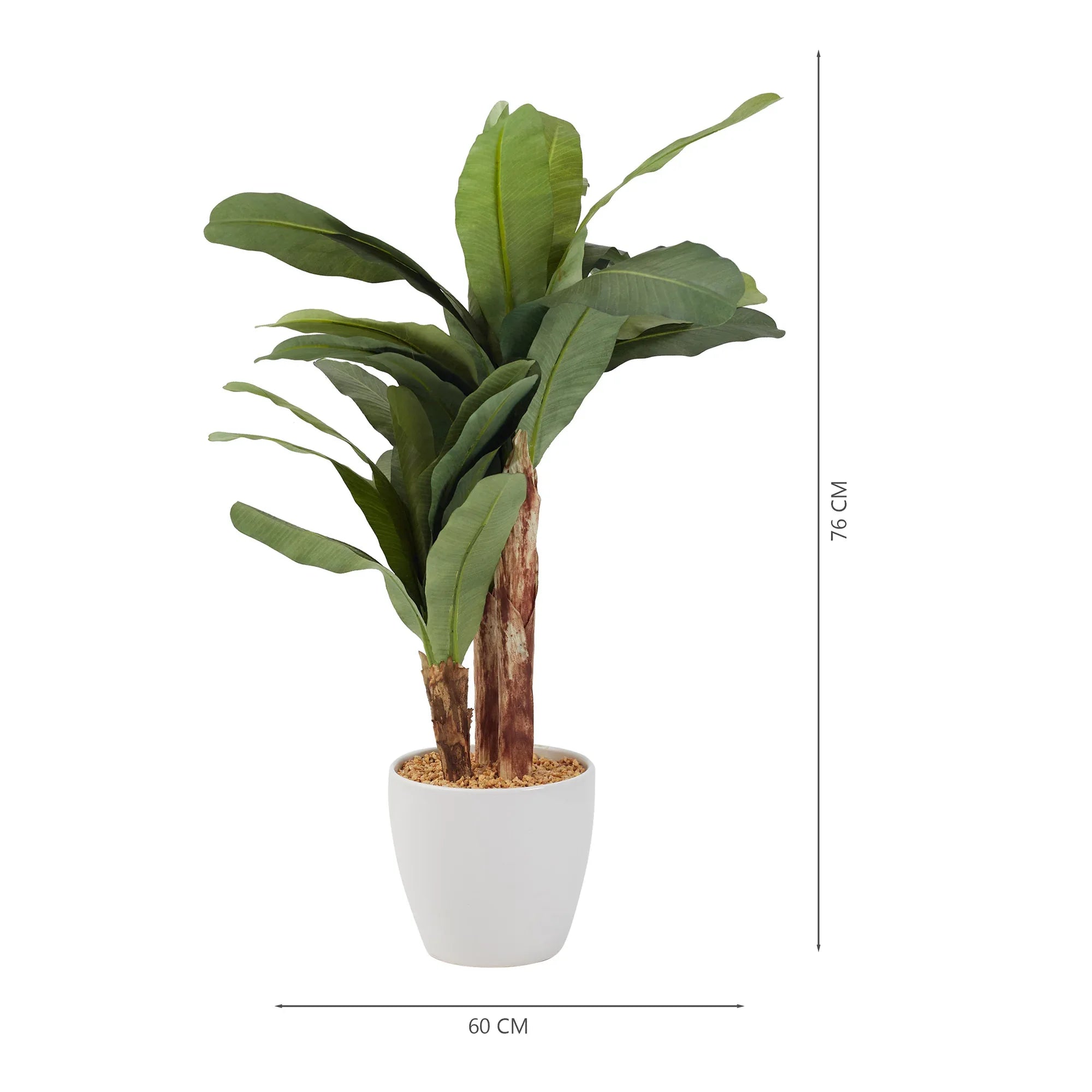 Ilana Faux Banana Ceramic Potted Plant 76 Cm in Green Colour - HomeTown