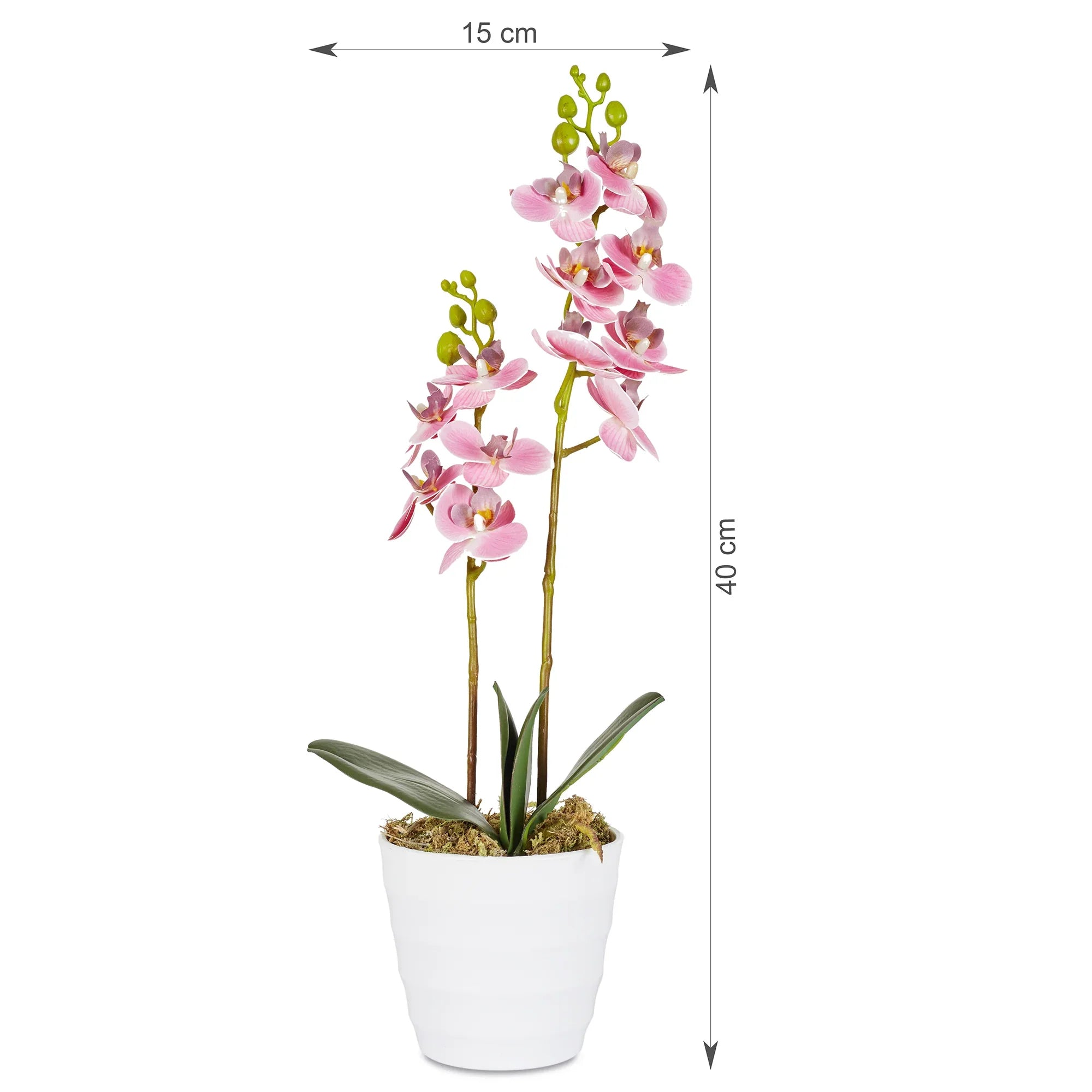 Ilana Artificial Orchid Potted Plant 40Cm in Pink Colour - HomeTown
