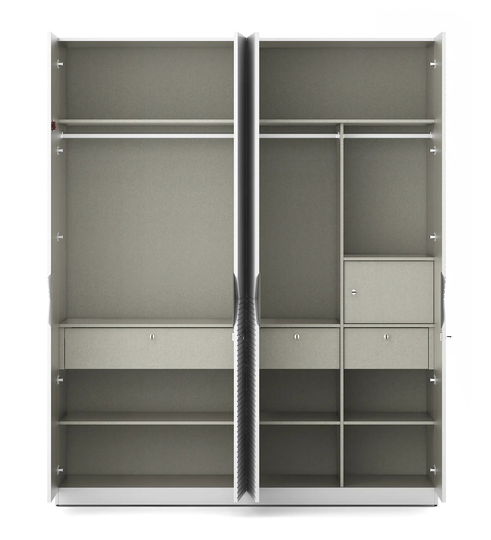 Gwen Four Door Wardrobe in White & Denim Colour - HomeTown