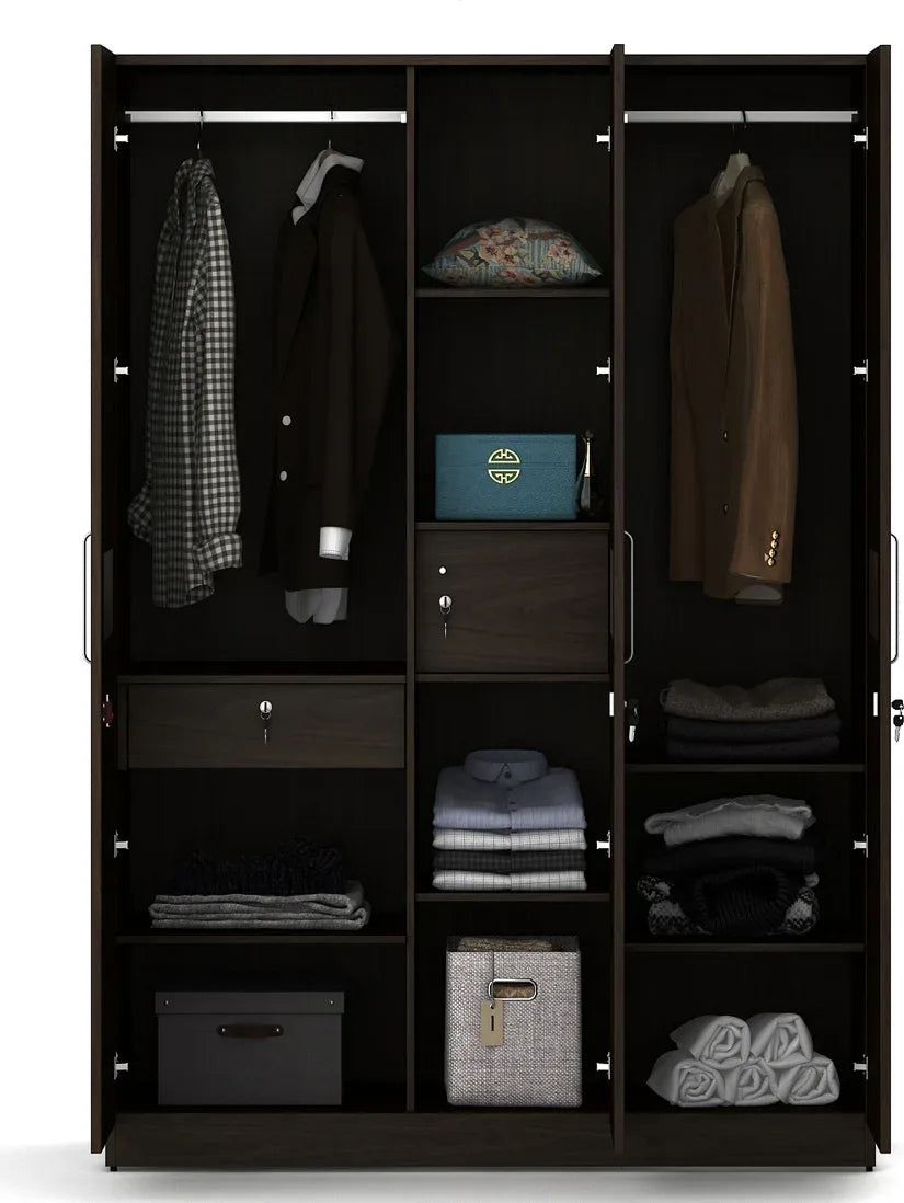 Magnum Three Door Wardrobe in Colour Urban Walnut - HomeTown