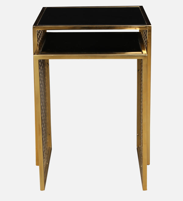 Maurice Metal Table in Gold & Black Colour dimensions