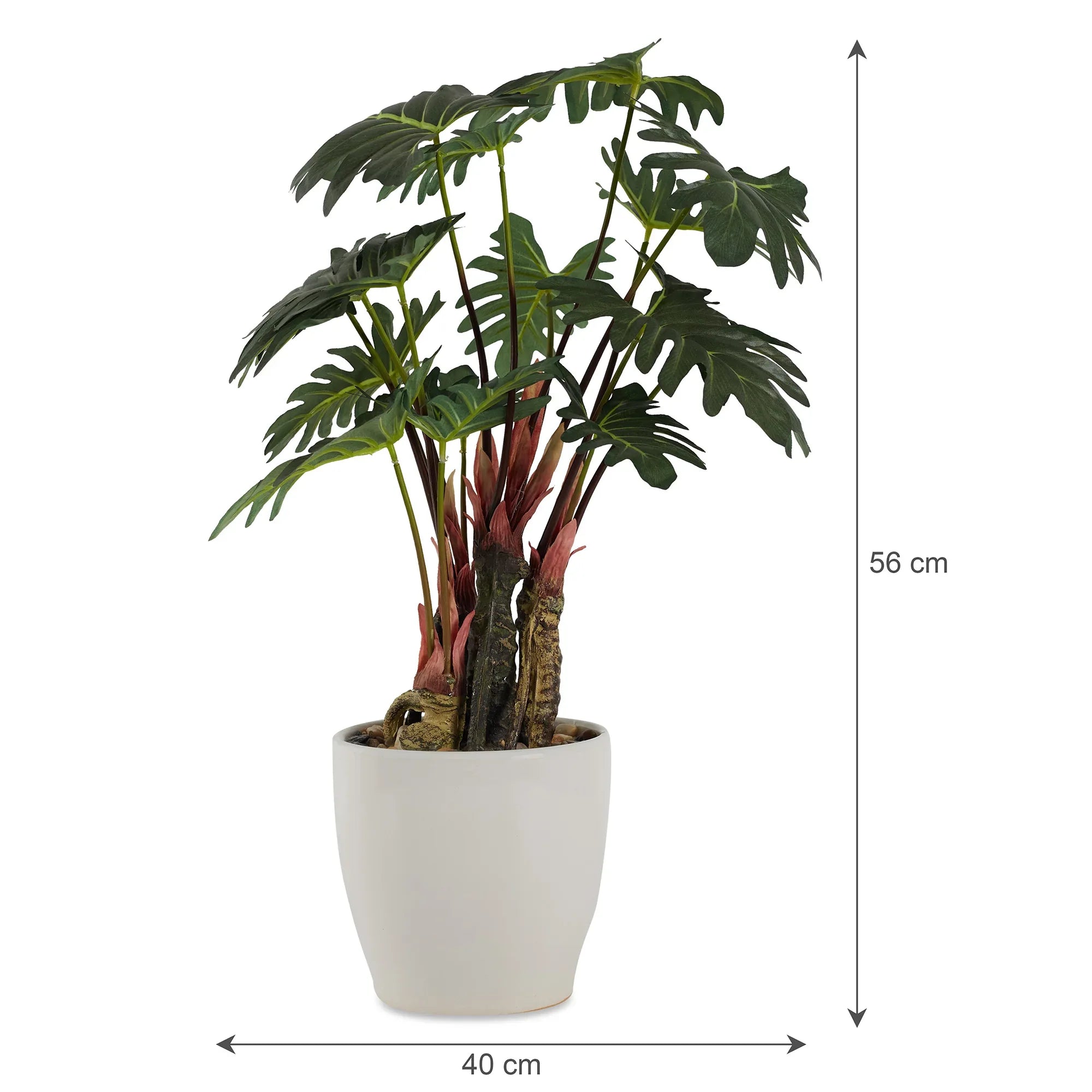 Ilana Faux Philodendron Ceramic Potted Plant 56 Cm in Green Colour - HomeTown