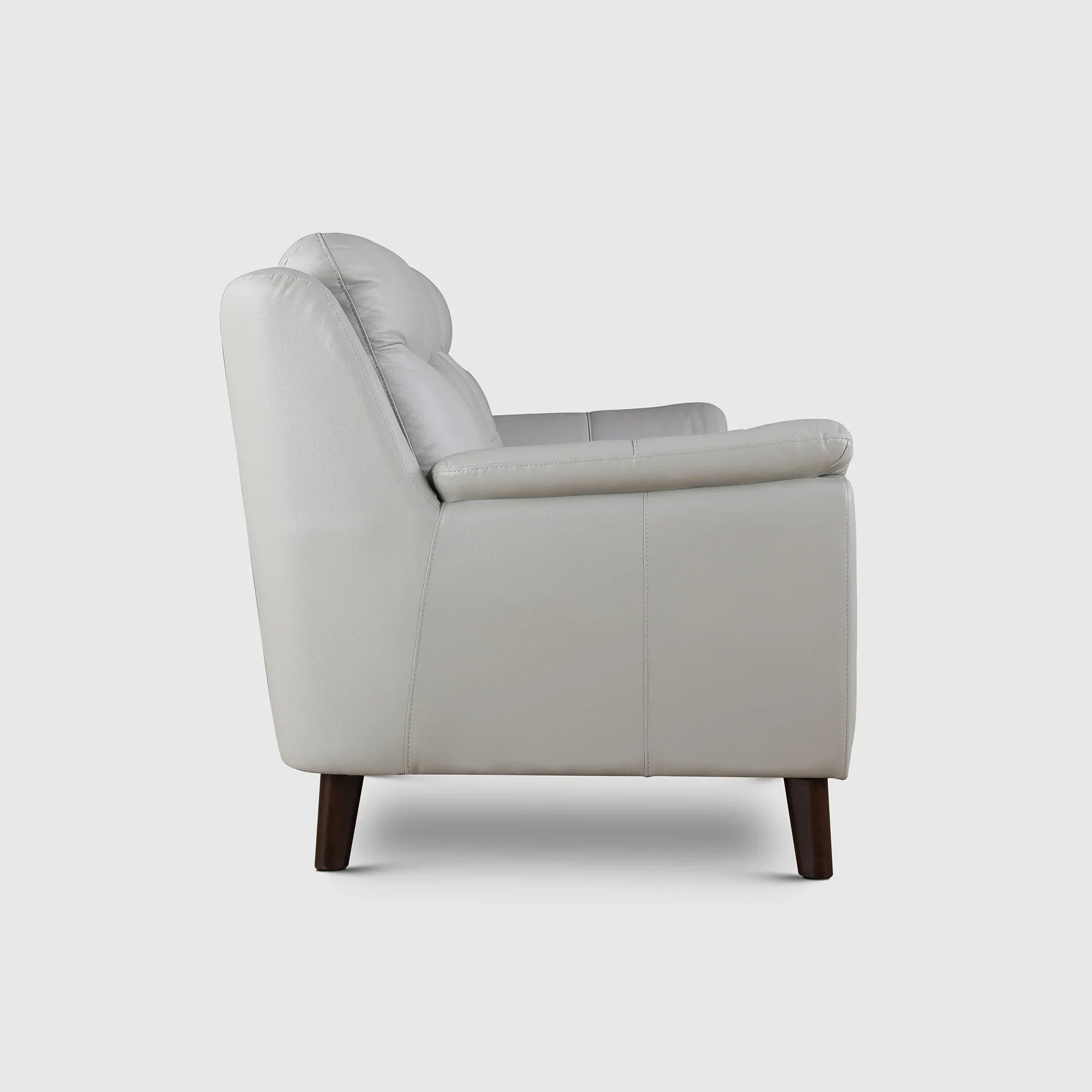 Alexa Half Leather Three Seater Sofa in Light Grey Colour - HomeTown