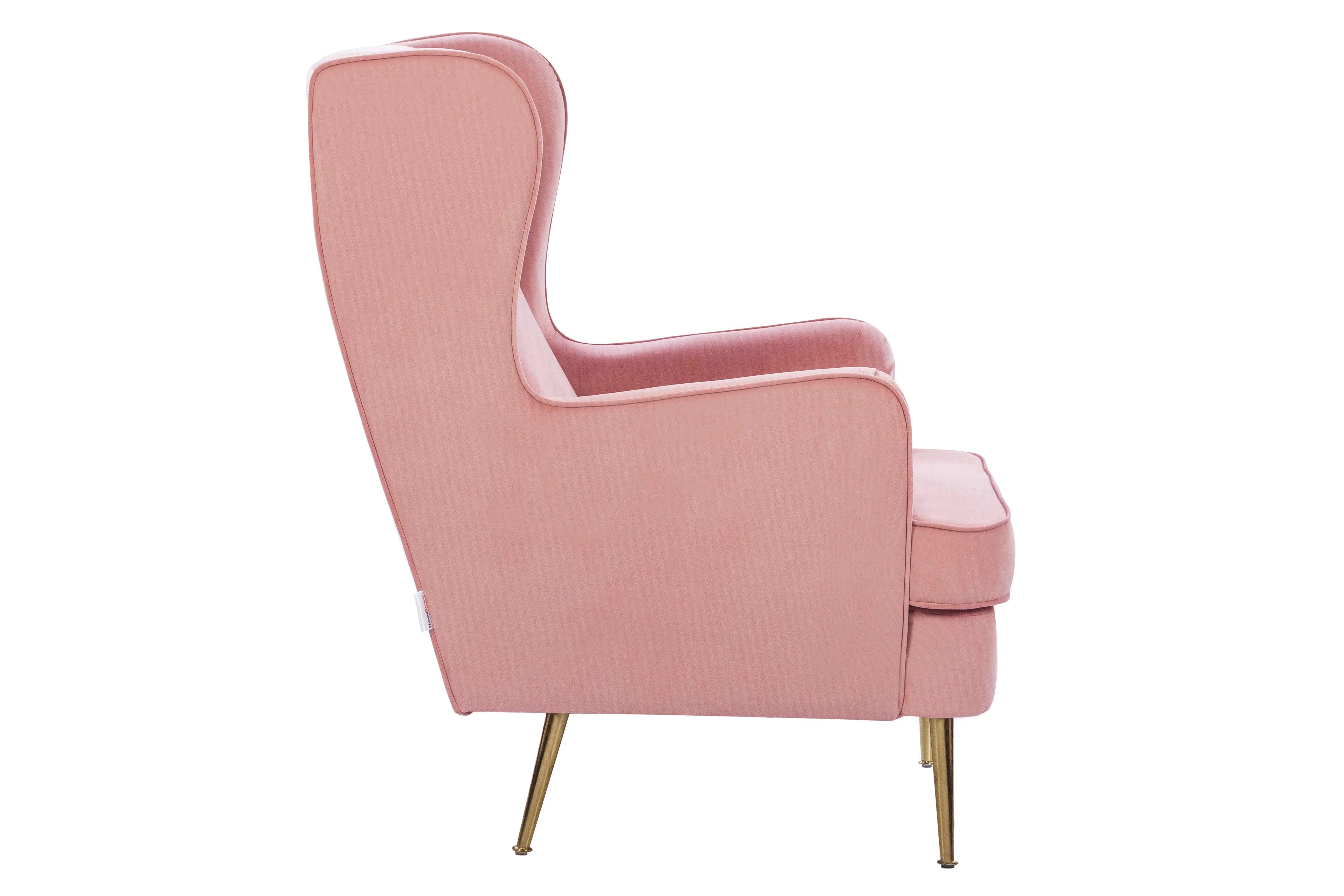 Charm Velvet Arm Chair in Blush Pink Colour - HomeTown