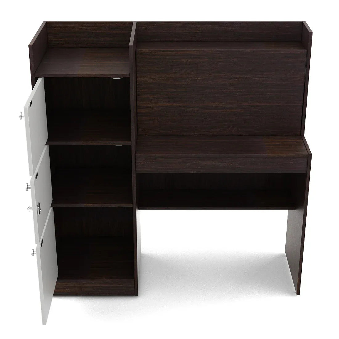 Venus Engineered Wood Study Table in Wenge & White Colour - HomeTown