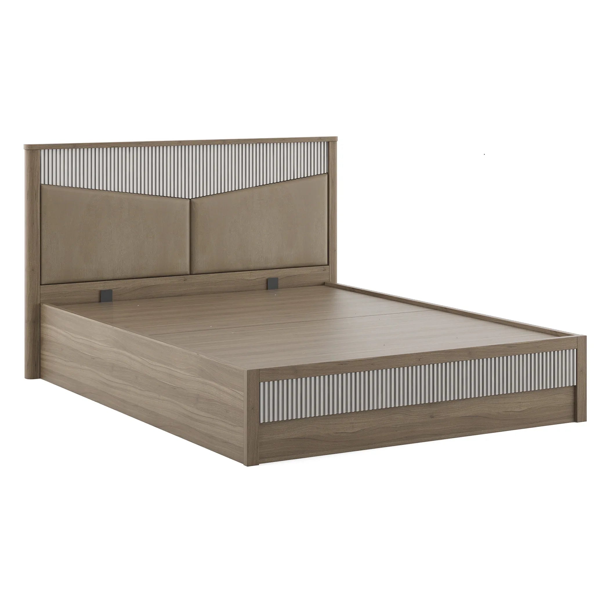 Cascade King Bed With Hydraulic storage in Lyon walnut Colour - HomeTown