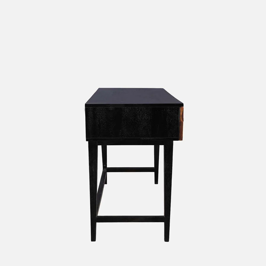 Sven Sheesham Wood(Rosewood) Study Table in Natural Sheesham & Black Colour - HomeTown