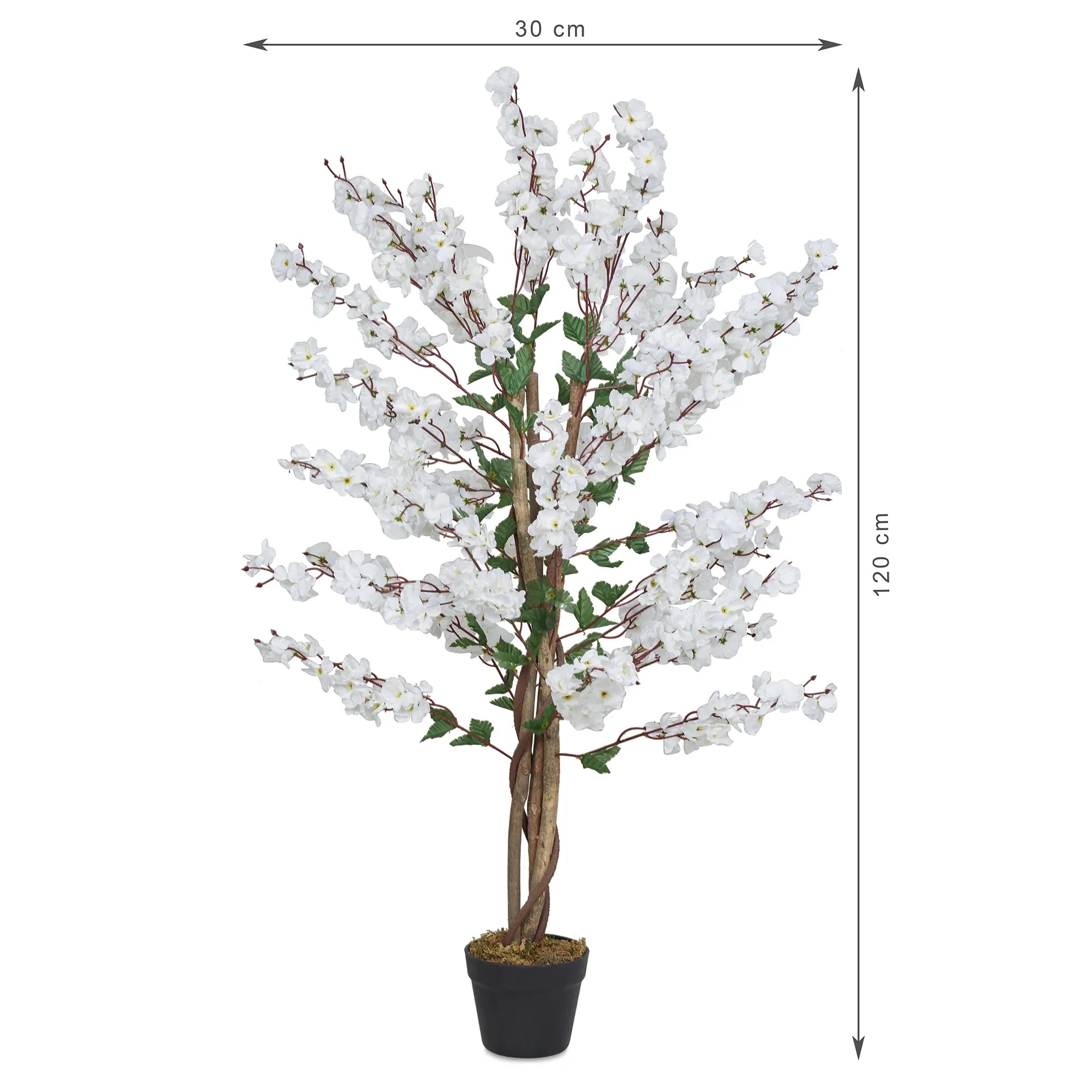 Ilana Artificial Cherry Blossom Potted Tree 120Cm in White Colour - HomeTown