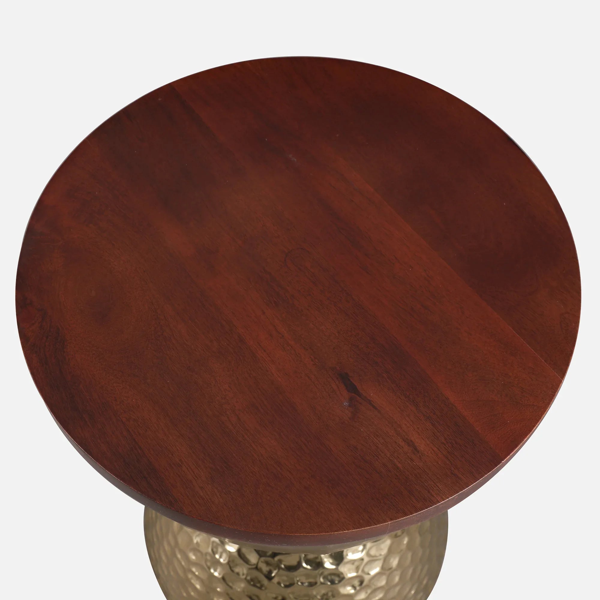 Mirbah Wood & Iron Side Table in Brown & Gold Colour - HomeTown