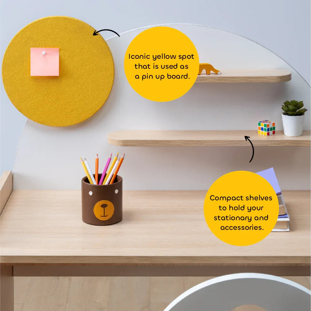 Sunshine Study Desk in Pearly White Colour - HomeTown