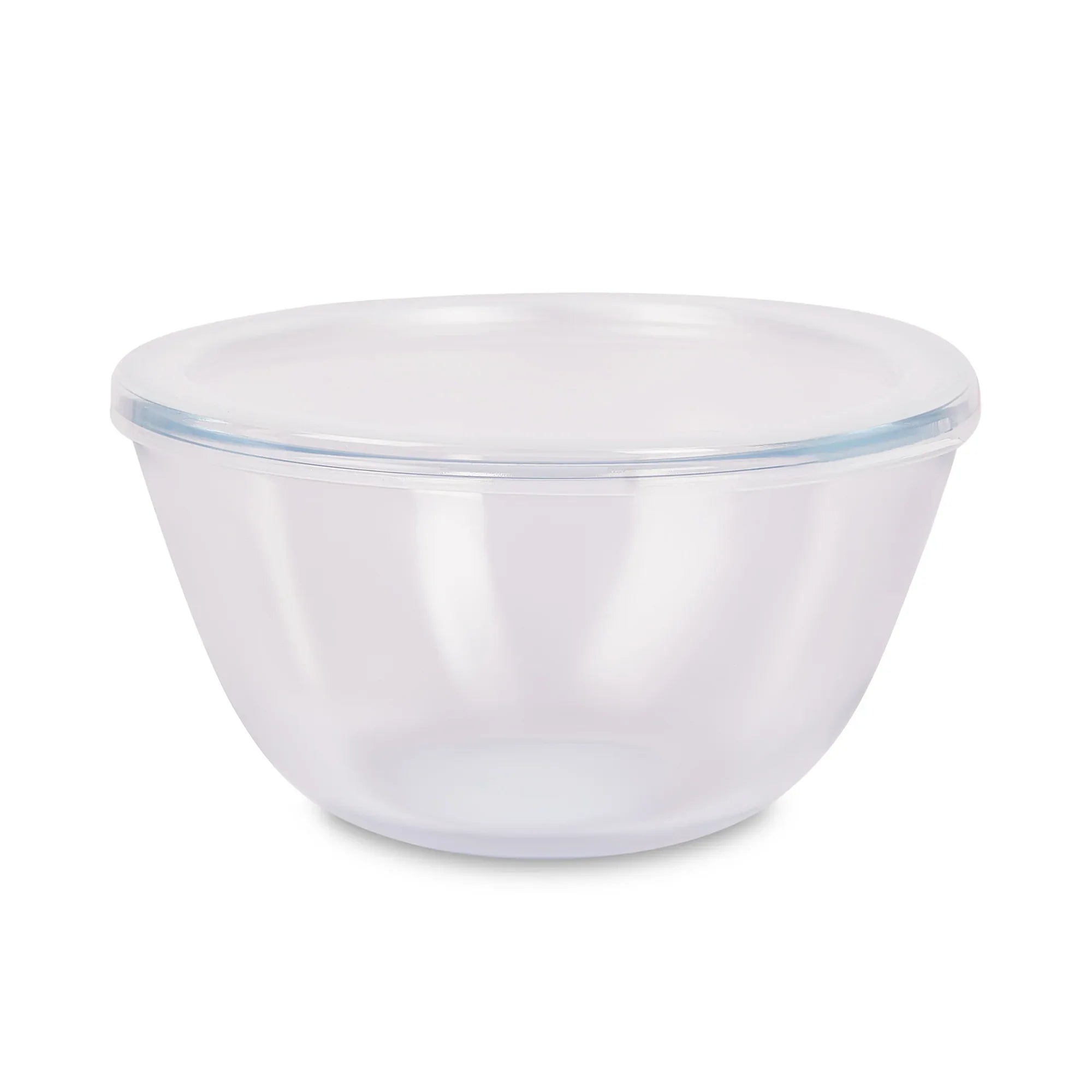 Fiesta Borosilicate Glass Mixing Bowl with Lid Set of 3 in Clear Colour - HomeTown
