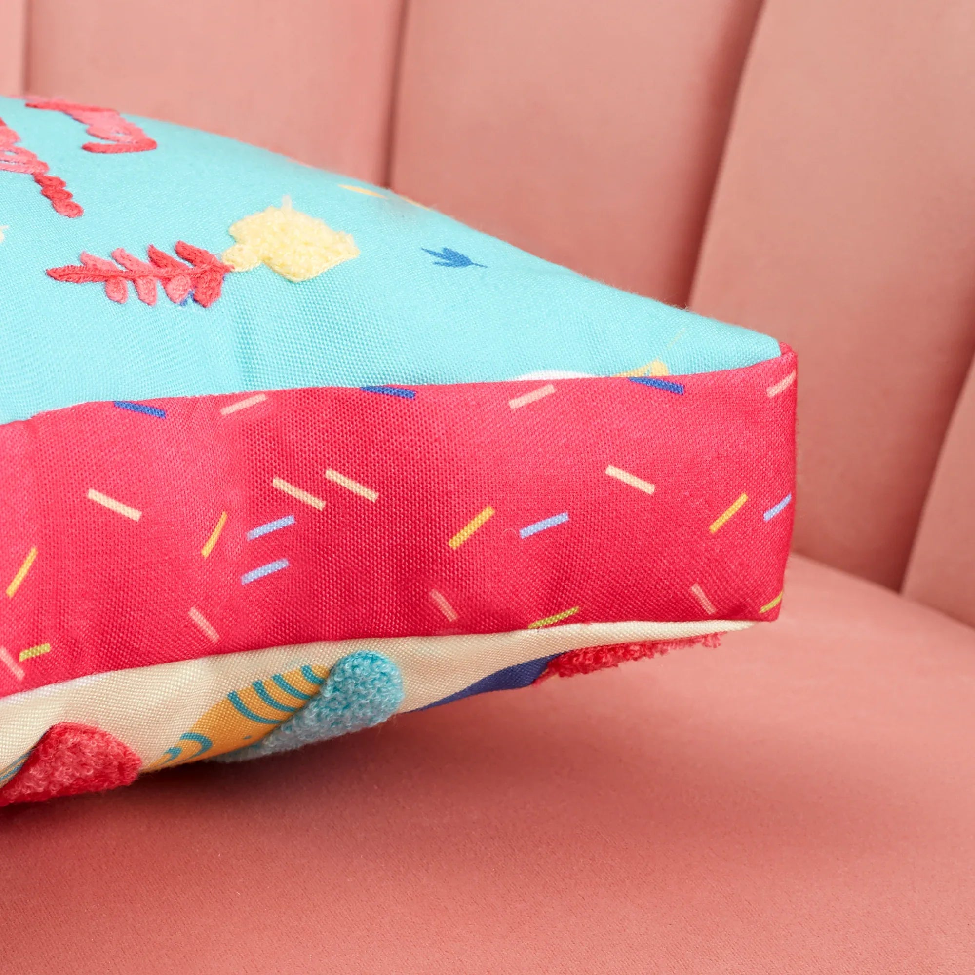 Good Life Reversible Lazy Lamhe Digital Printed Shaped Cushion 33x36 Cm in Aqua Colour - HomeTown