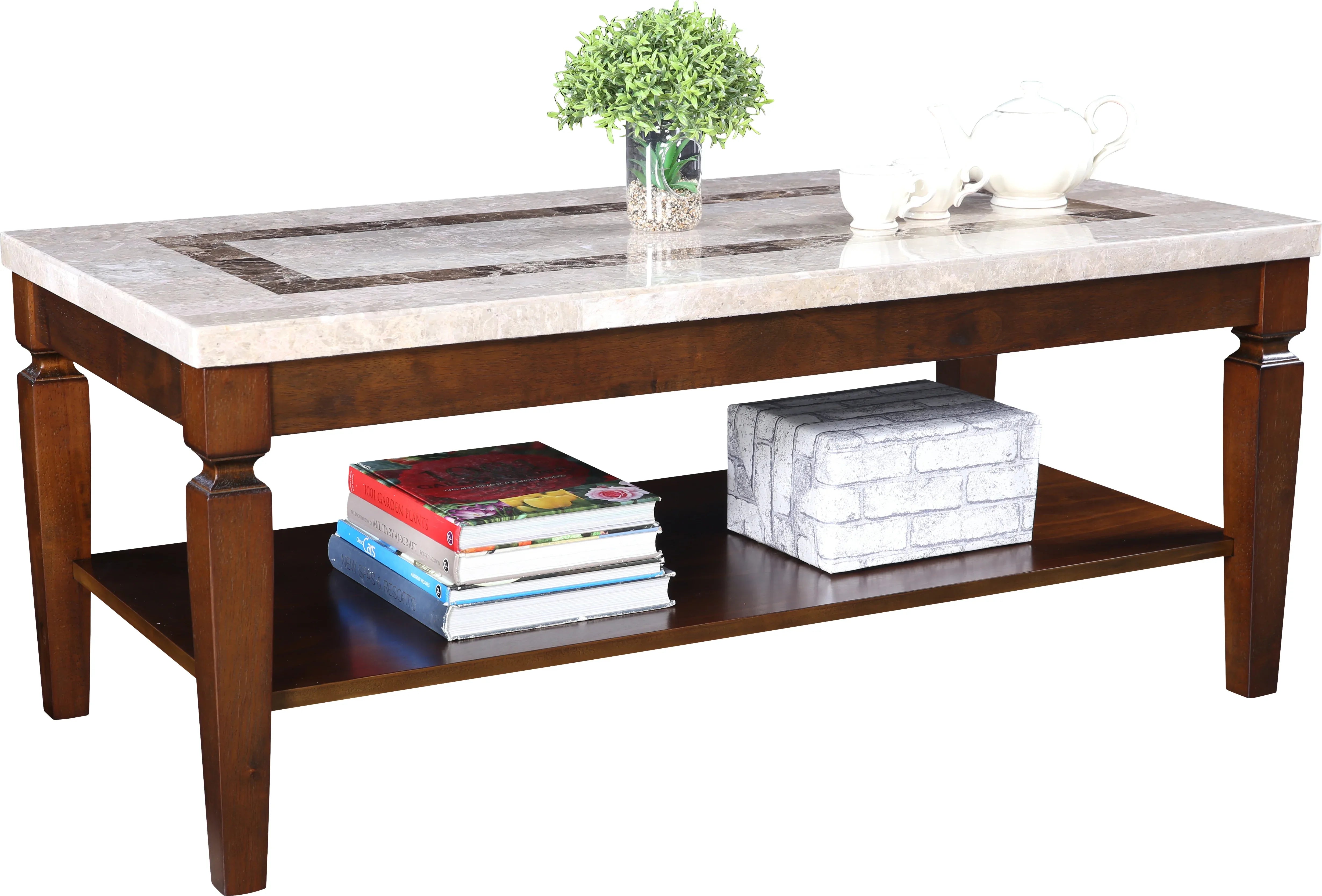 Bliss Marble Top Center Table in Beige Colour - HomeTown