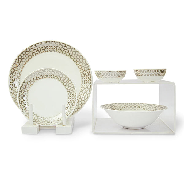 Nora Adela Bone China Dinner Plate 27Cm in White Colour dimensions