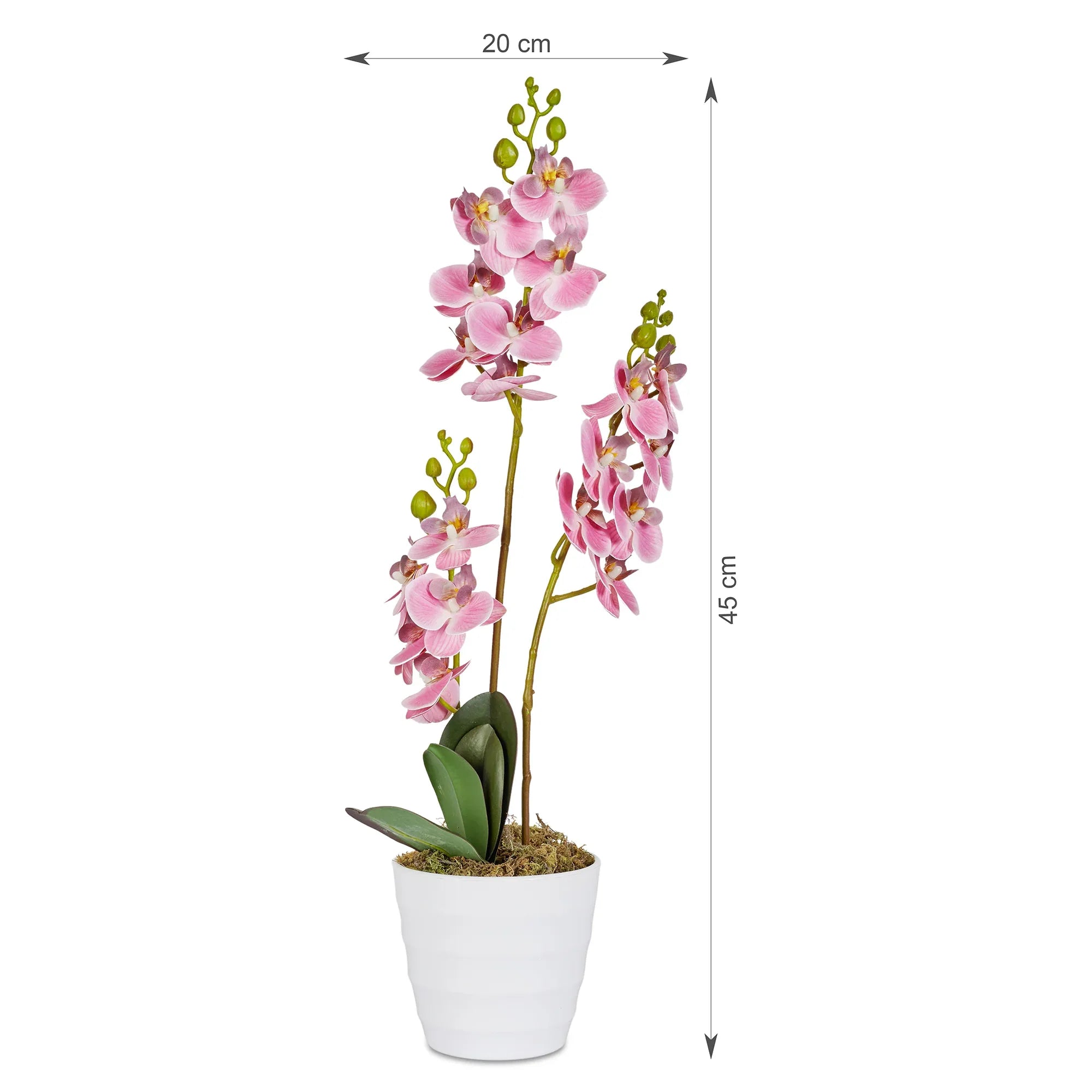 Ilana Artificial Orchid Potted Plant 45Cm in Pink Colour - HomeTown
