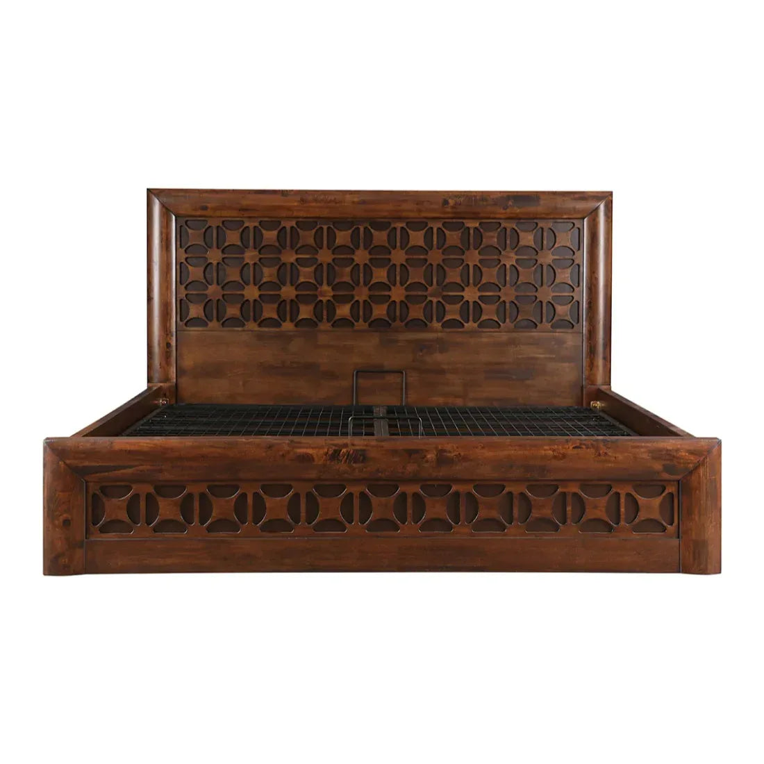 Casablanca Solidwood Bed with Hydraulic Storage in Premium Walnut Finish - HomeTown