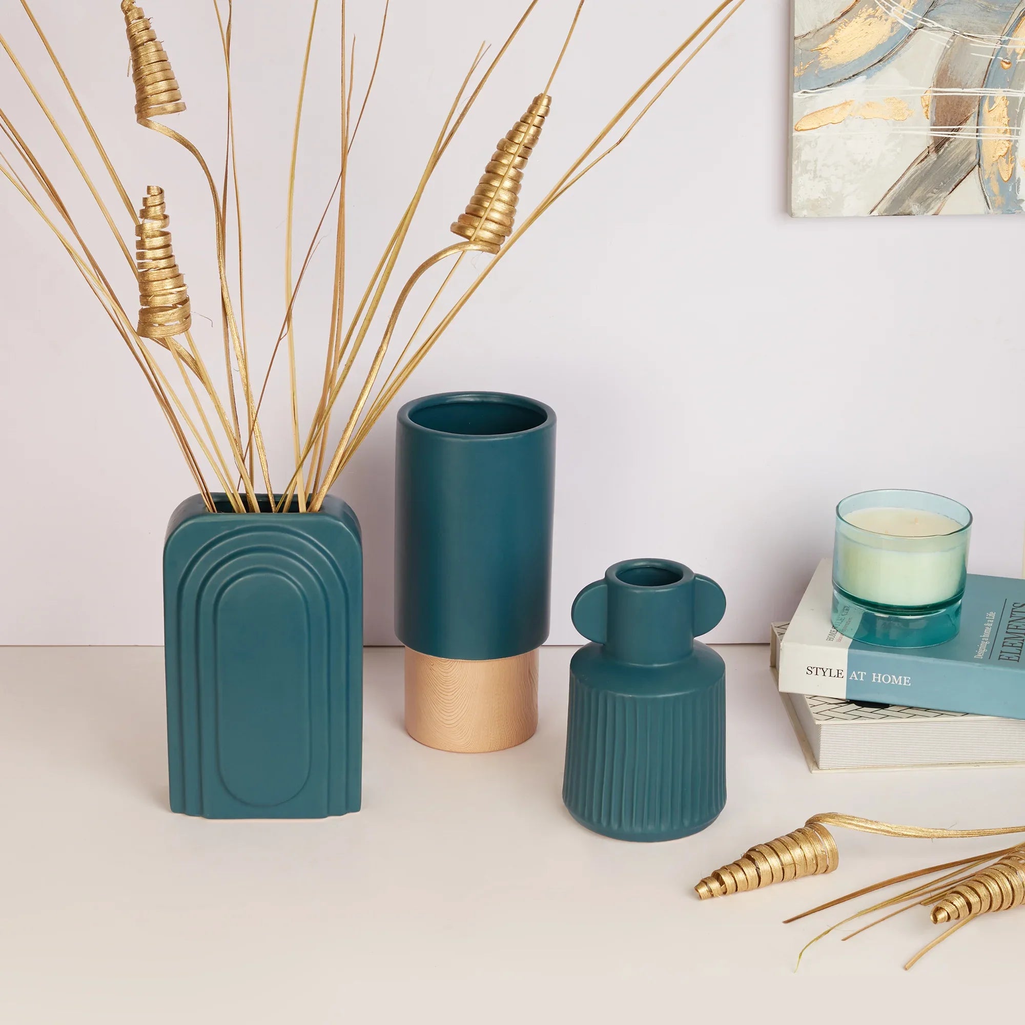 Alura Milan Ceramic Planter 26Cm in Blue Colour - HomeTown