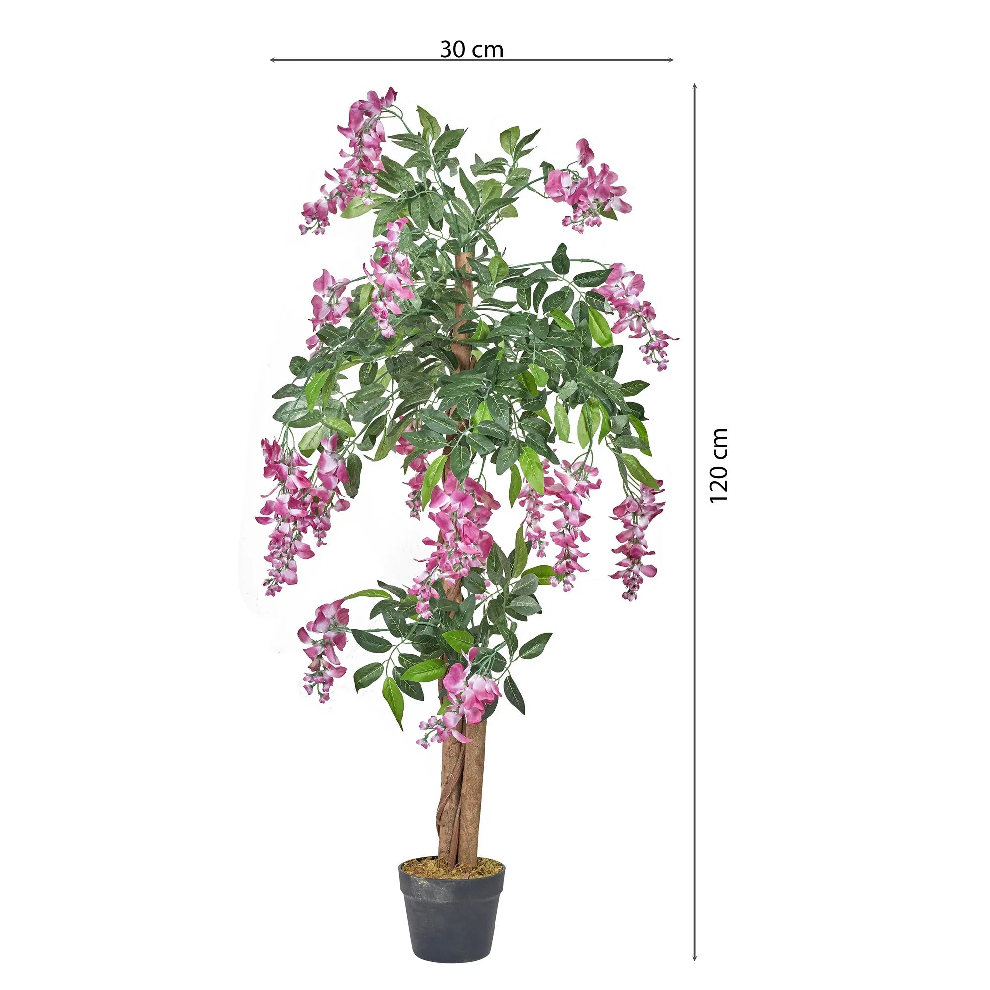 Ilana Artificial Wisteria Potted Tree 120Cm in Pink Colour - HomeTown