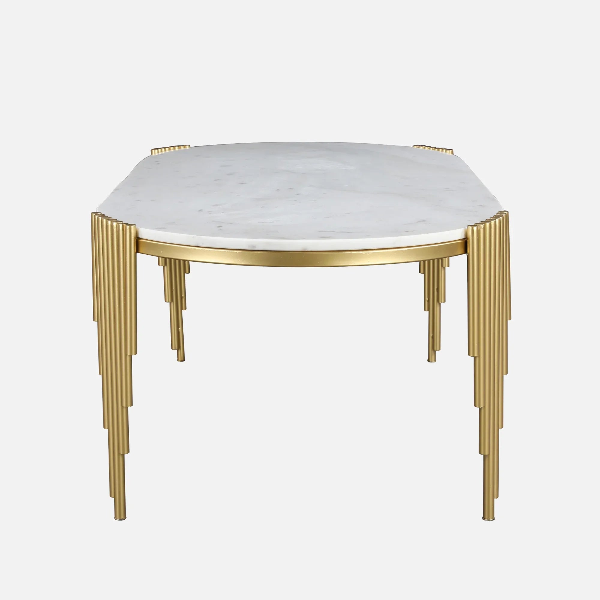 Giove Marble & Iron Center Table in White & Gold Colour - HomeTown