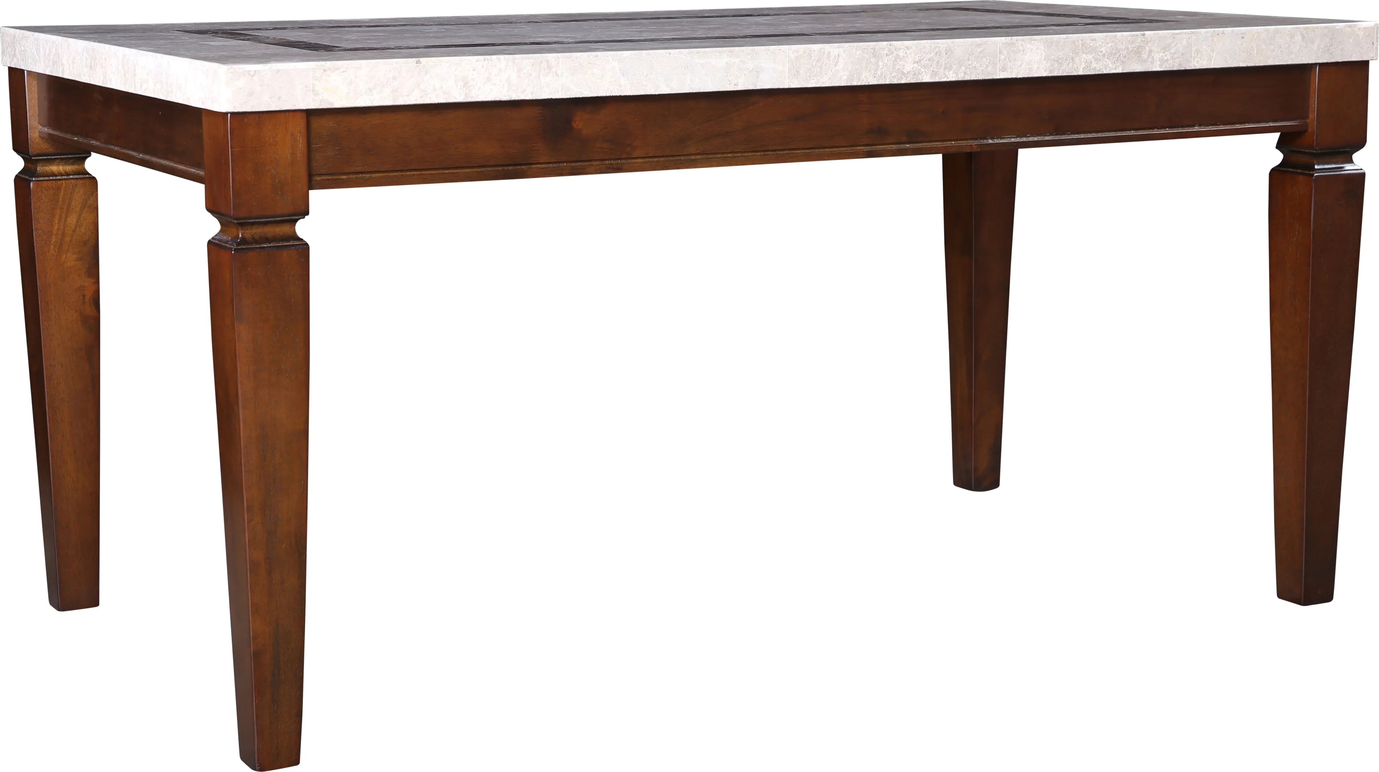 Bliss Marble Top 6 Seater Dining Table with Inlay in Beige Colour - HomeTown