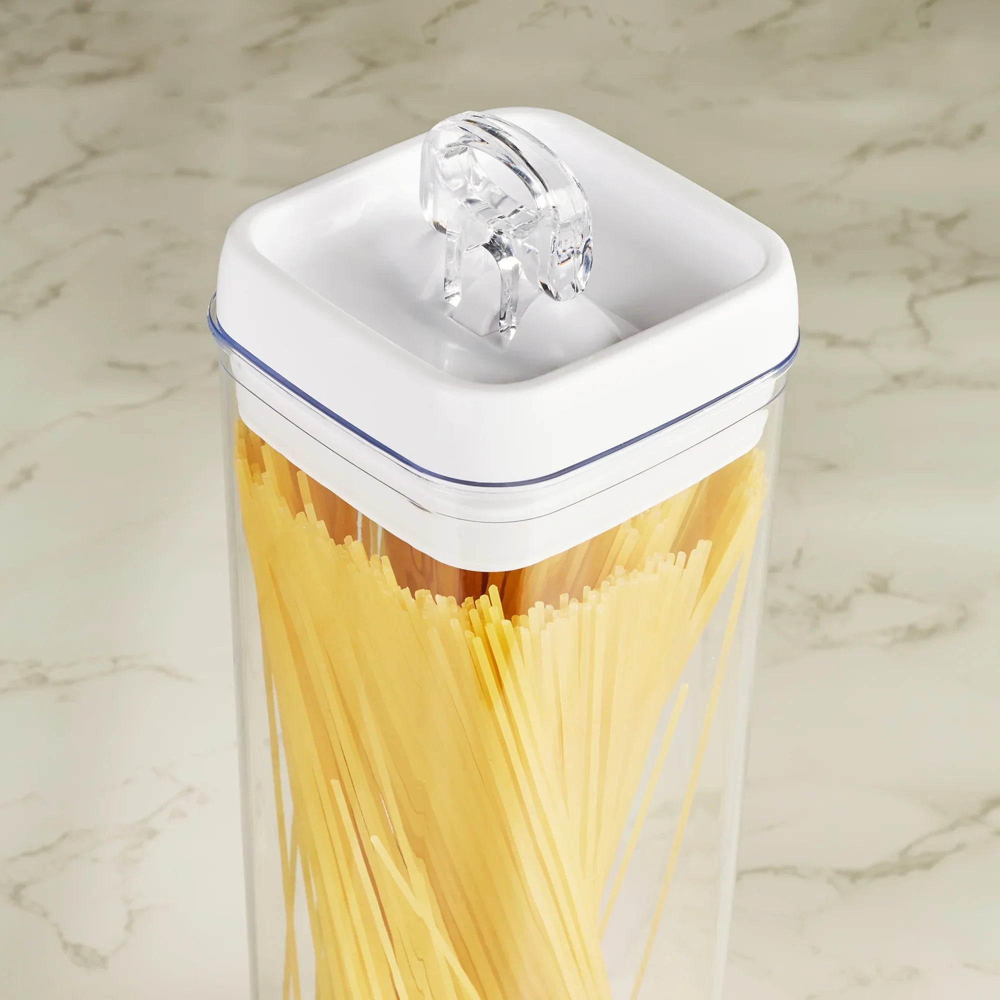 Robusto BPA Free Easy Lock Square Container 1900ml in Transparent & White Colour - HomeTown