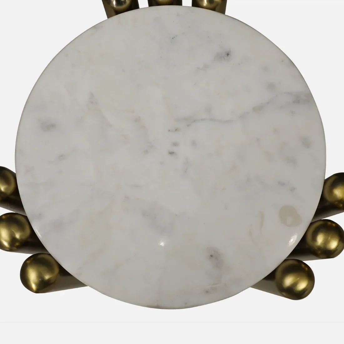 Regalia Marble Top Side Table in White & Gold Colour - HomeTown