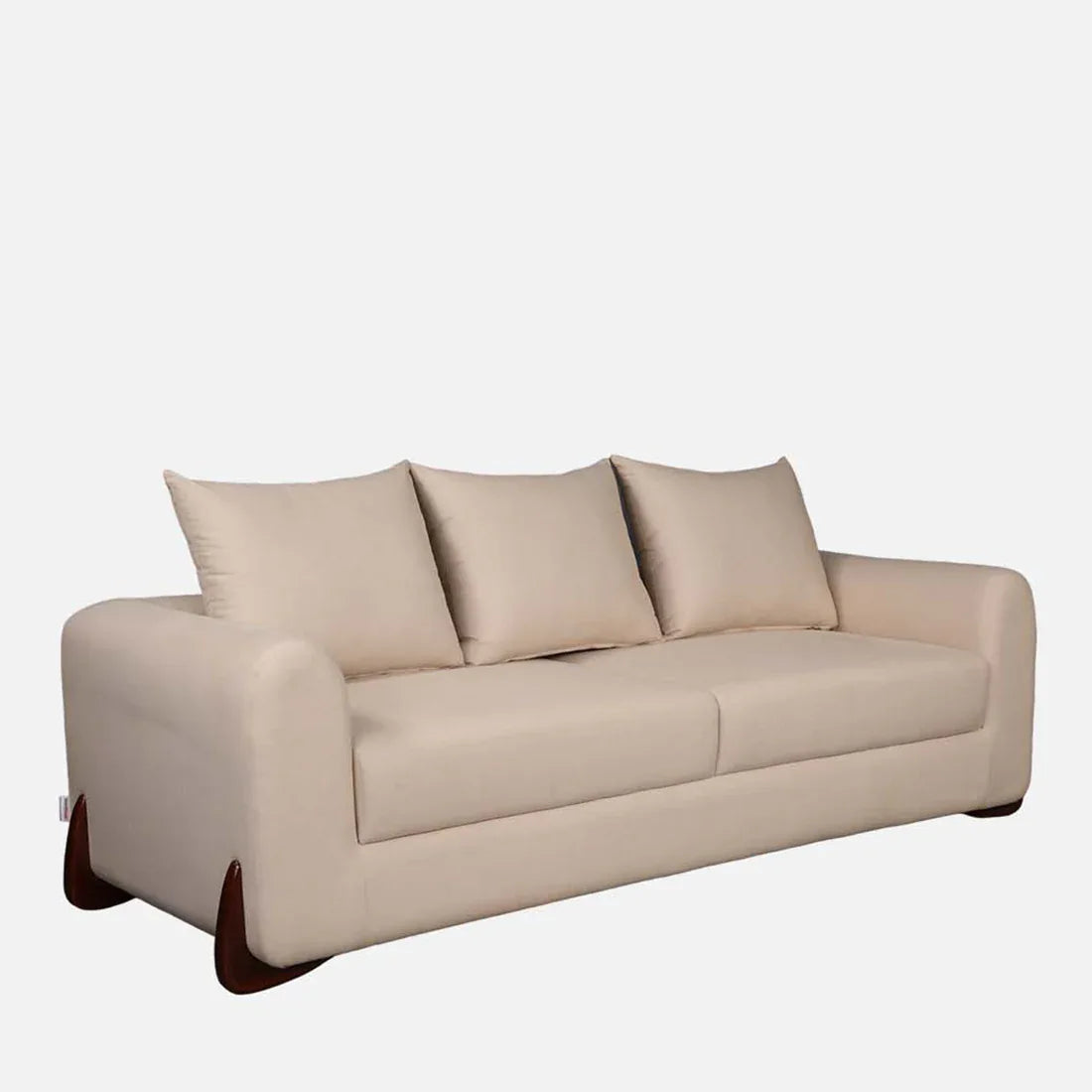 Bodhi Fabric Three Seater Sofa in Beige Colour - HomeTown