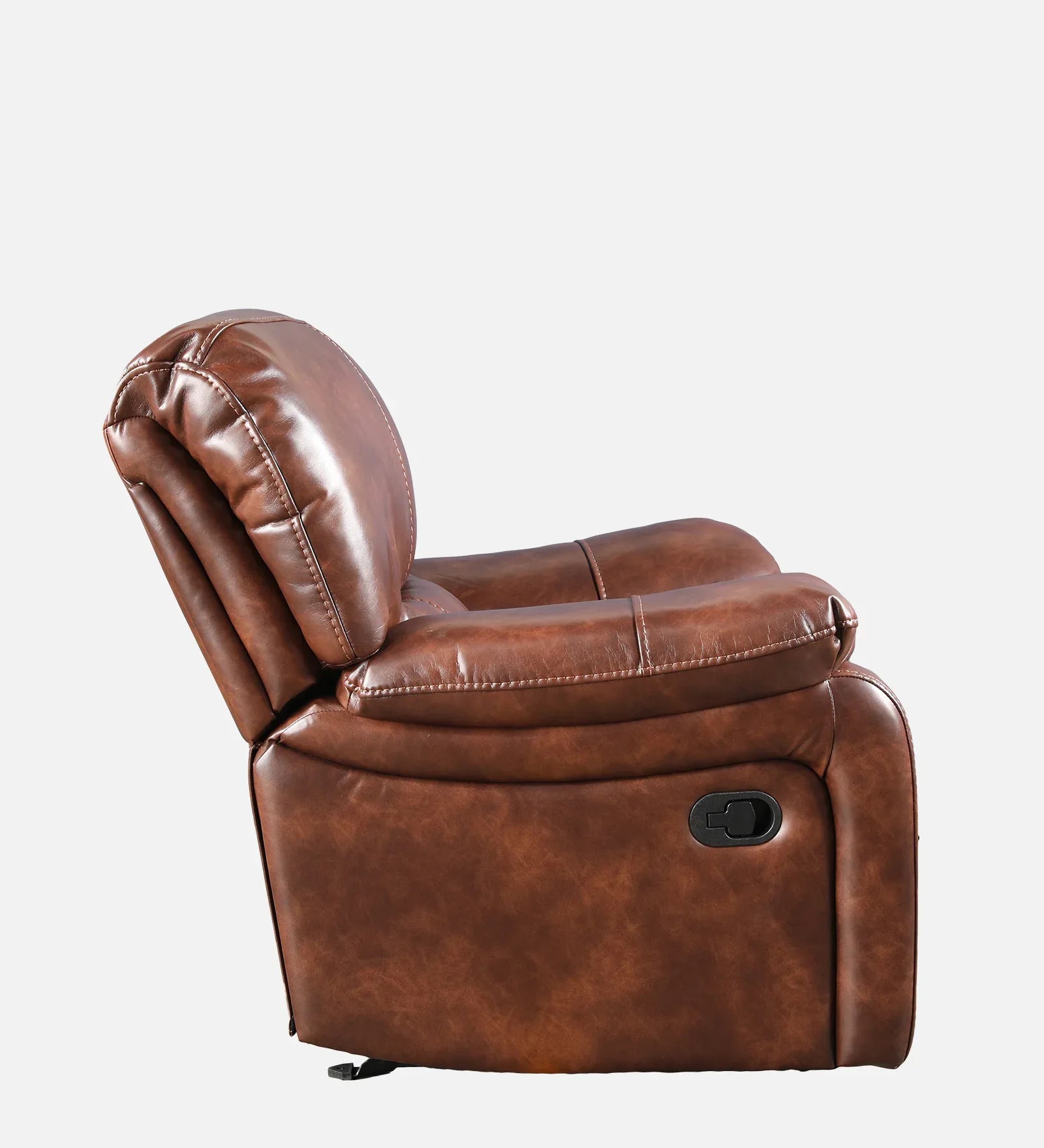 Urbano Leather Fabric Single Seater Recliner in Brown Colour - HomeTown