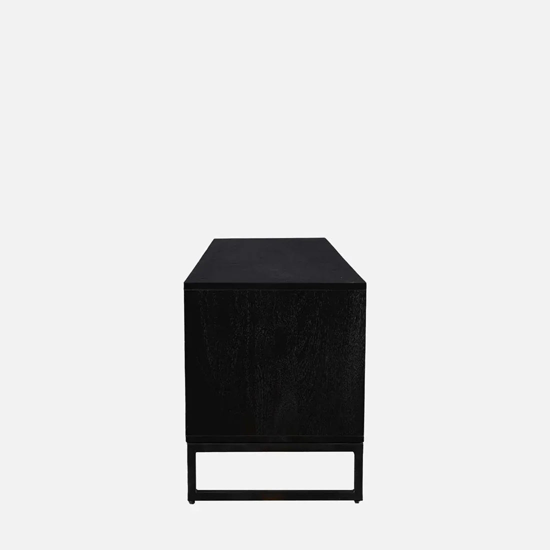 Sven Sheesham Wood(Rosewood) Low Height Tv Unit in Natural Sheesham & Black Colour - HomeTown