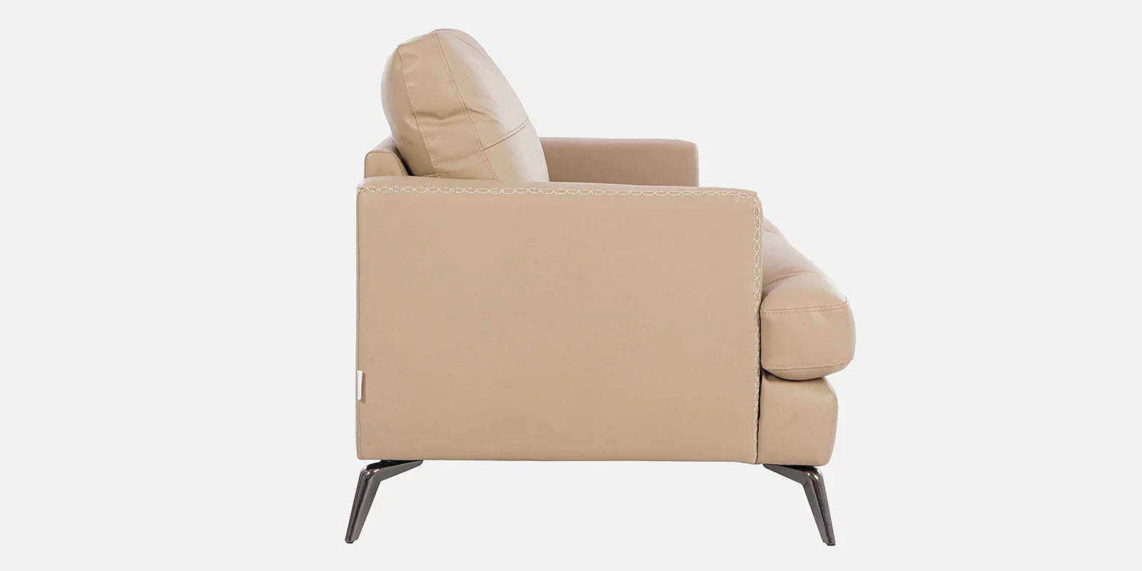 Soren Half Leather Two Seater Sofa in Mushroom Colour - HomeTown
