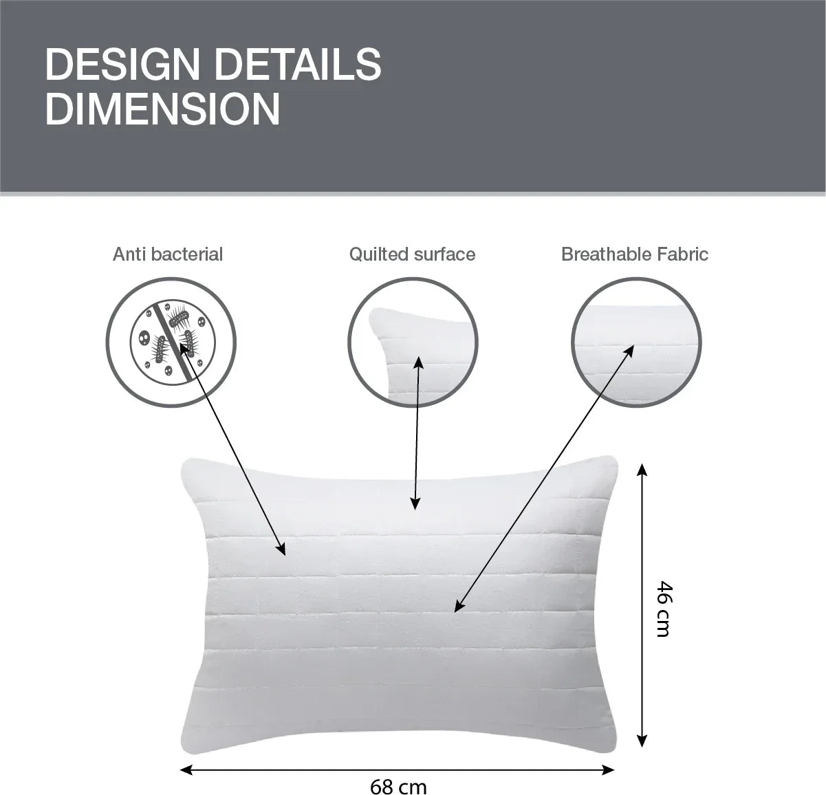 Luxuria Pillow 46X68 Cm in White Colour by Living Essence - HomeTown