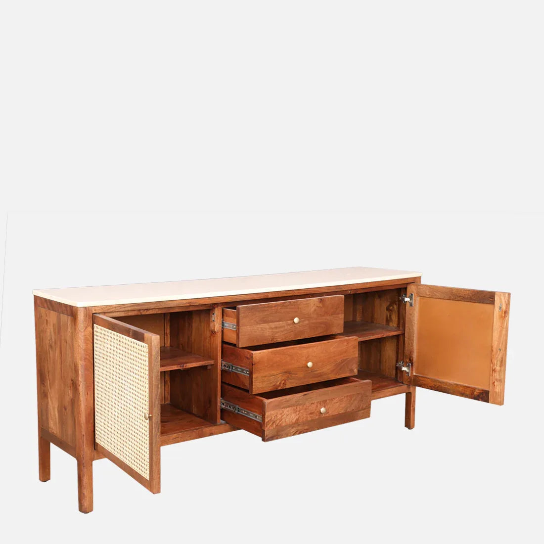 Siam Acacia Wood Two Door Sideboard in Honey Colour - HomeTown