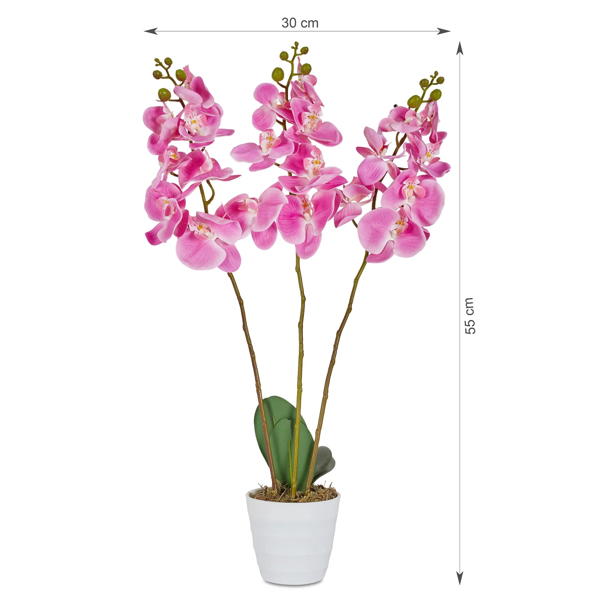 Ilana Artificial Orchid Potted Plant 55Cm in Pink Colour - HomeTown