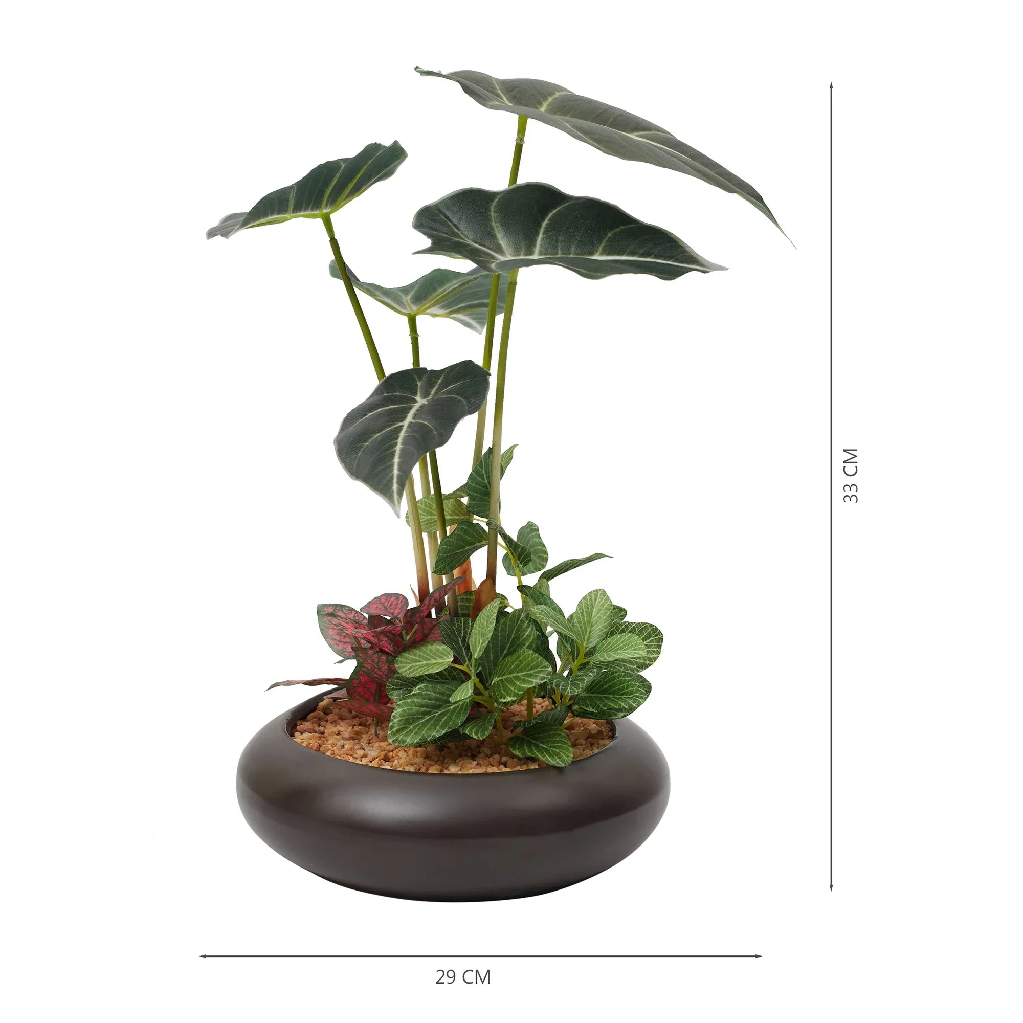 Ilana Faux Alocosia Ceramic Potted Plant 33 Cm in Green Colour - HomeTown