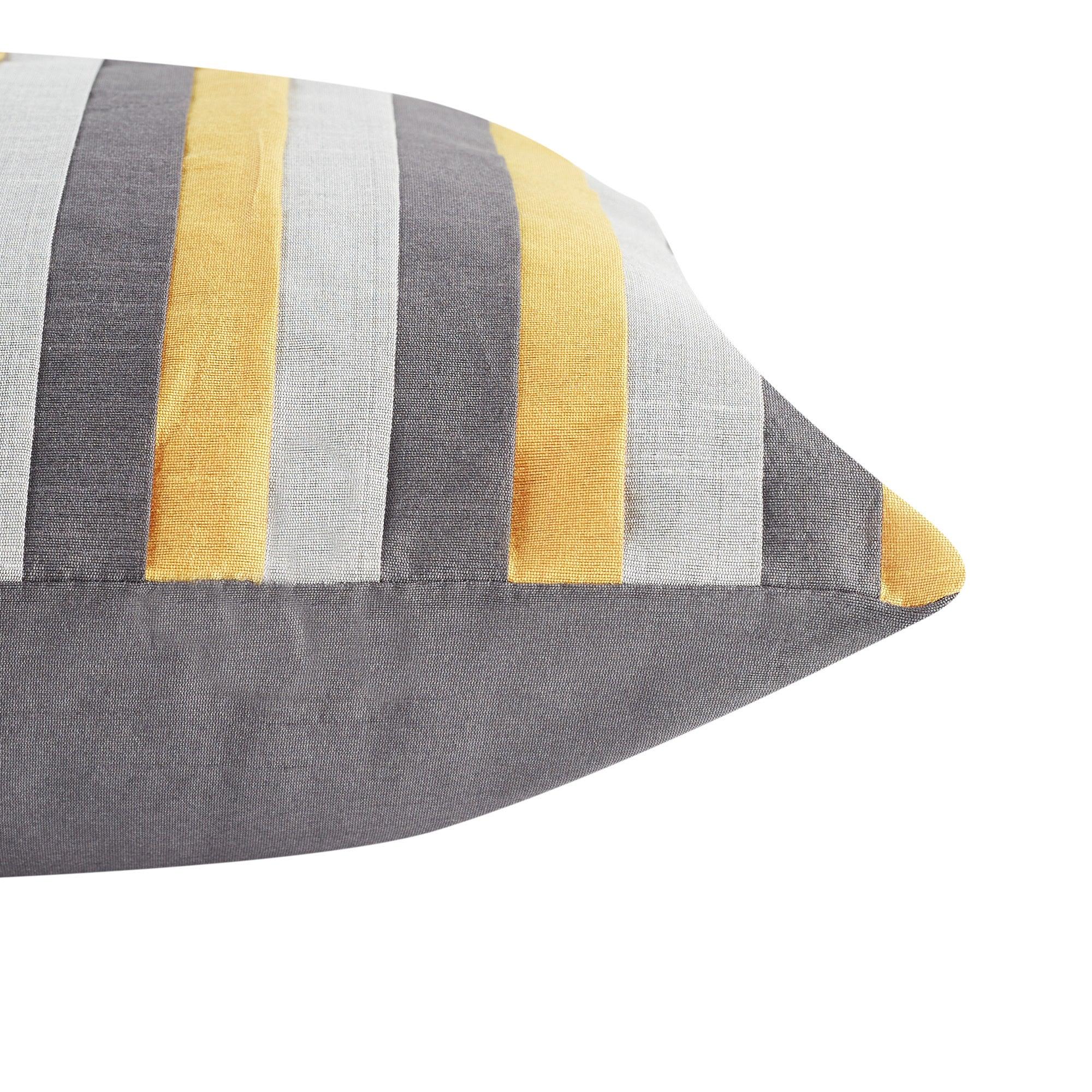 Modern Pleated Set Of 2 Cushion Cover 40x40 Cm in Charcoal Colour - HomeTown