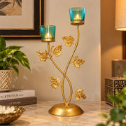 CGI Luxe Utsav Dual Votive Tea Light Gold Finish | 22X13X39.5 cm
