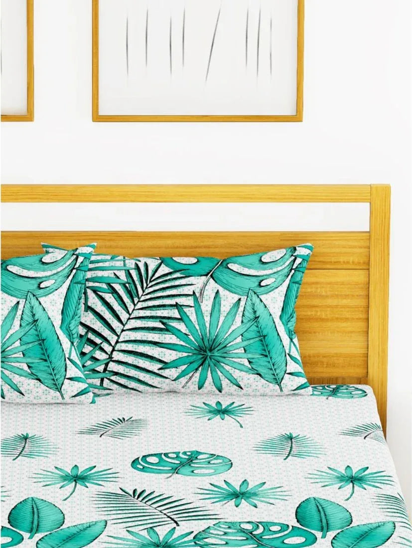 Callista Cotton King Bed Sheet 274X274 Cm in Shagreen Colour - HomeTown