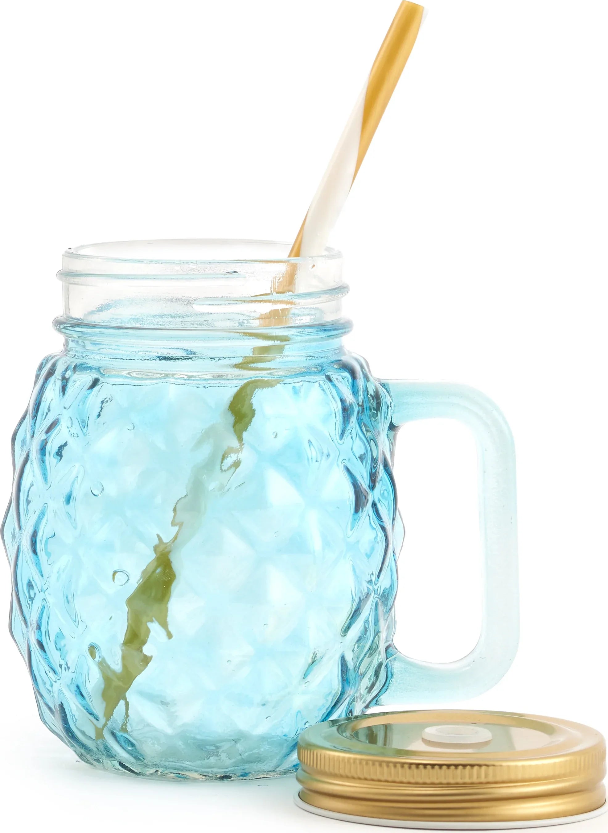 Bahamas Glass Pineapple Jar 400 ml in Teal Colour - HomeTown