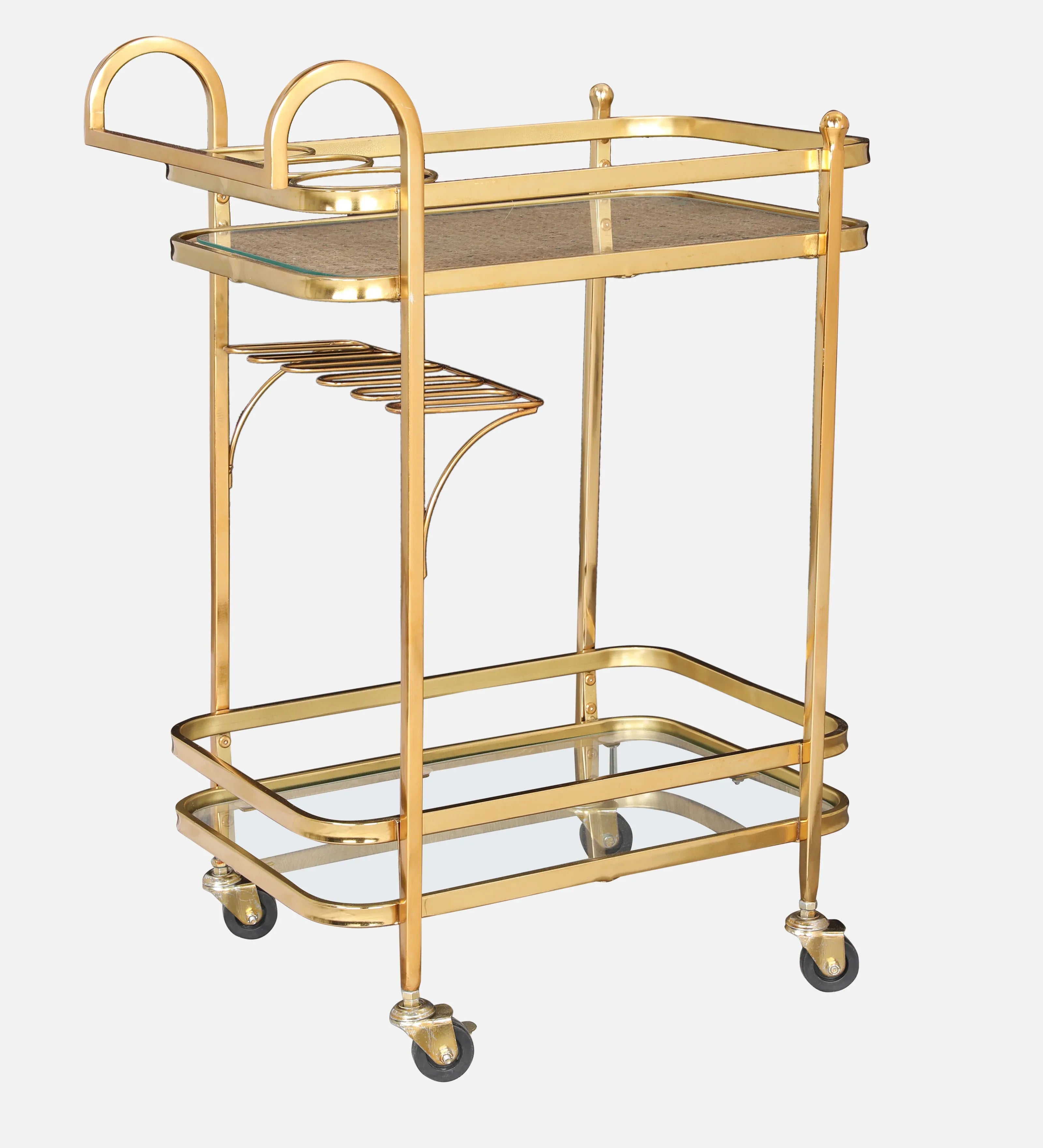 Alpen Metal Serving Trolley in Gold Colour - HomeTown