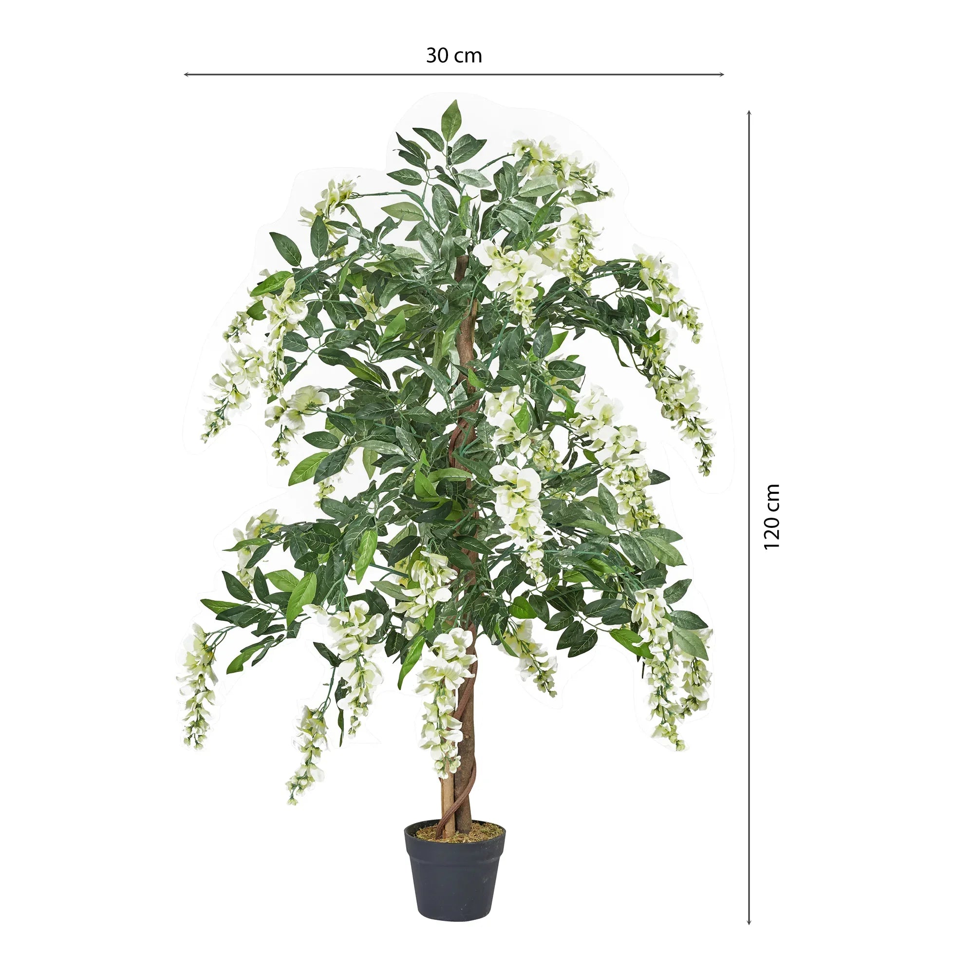 Ilana Artificial Wisteria Potted Tree 120Cm in White Colour - HomeTown