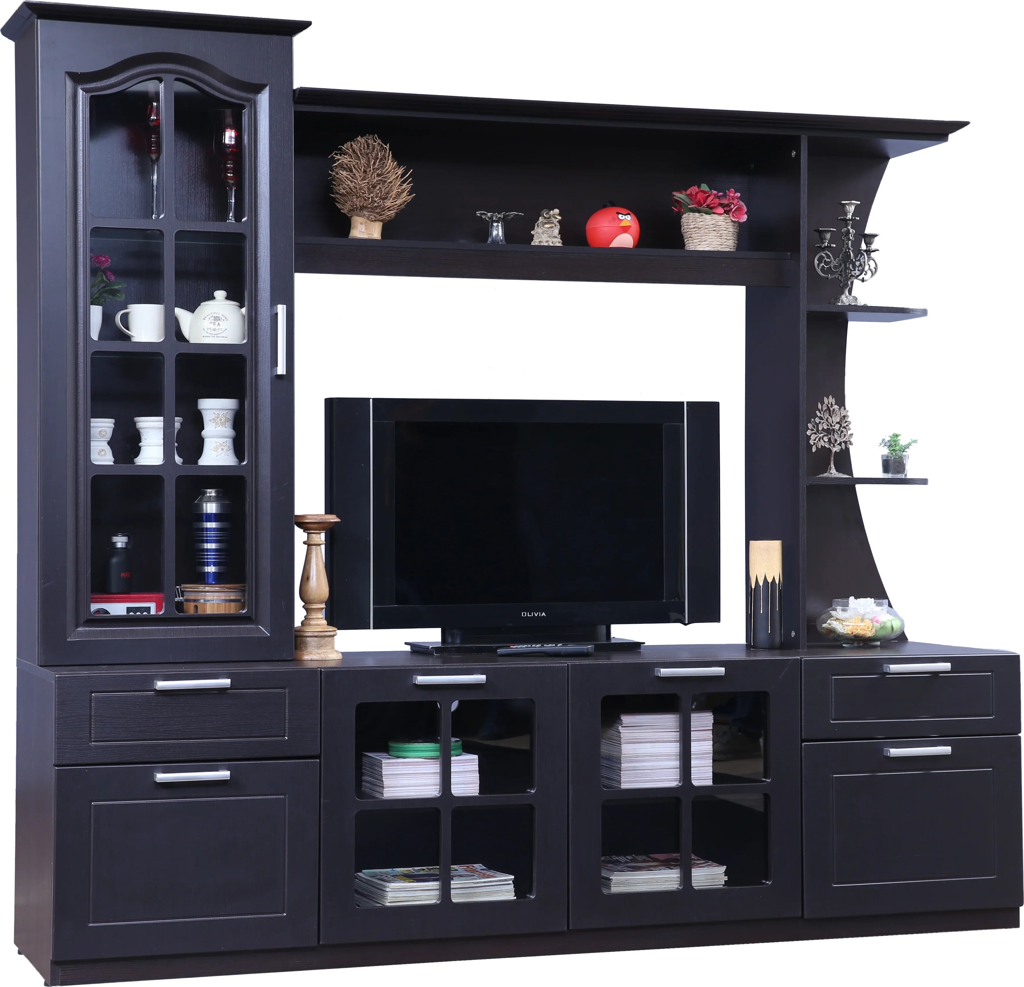 Mandrin Engineered Wood Wall Unit in Wenge Colour - HomeTown