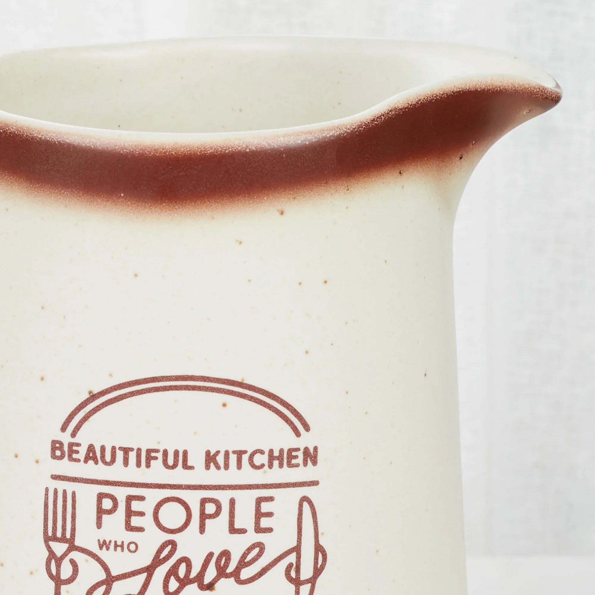 Beautiful Kitchen Studio Pottery Stoneware Water Jug in Beige Colour - HomeTown