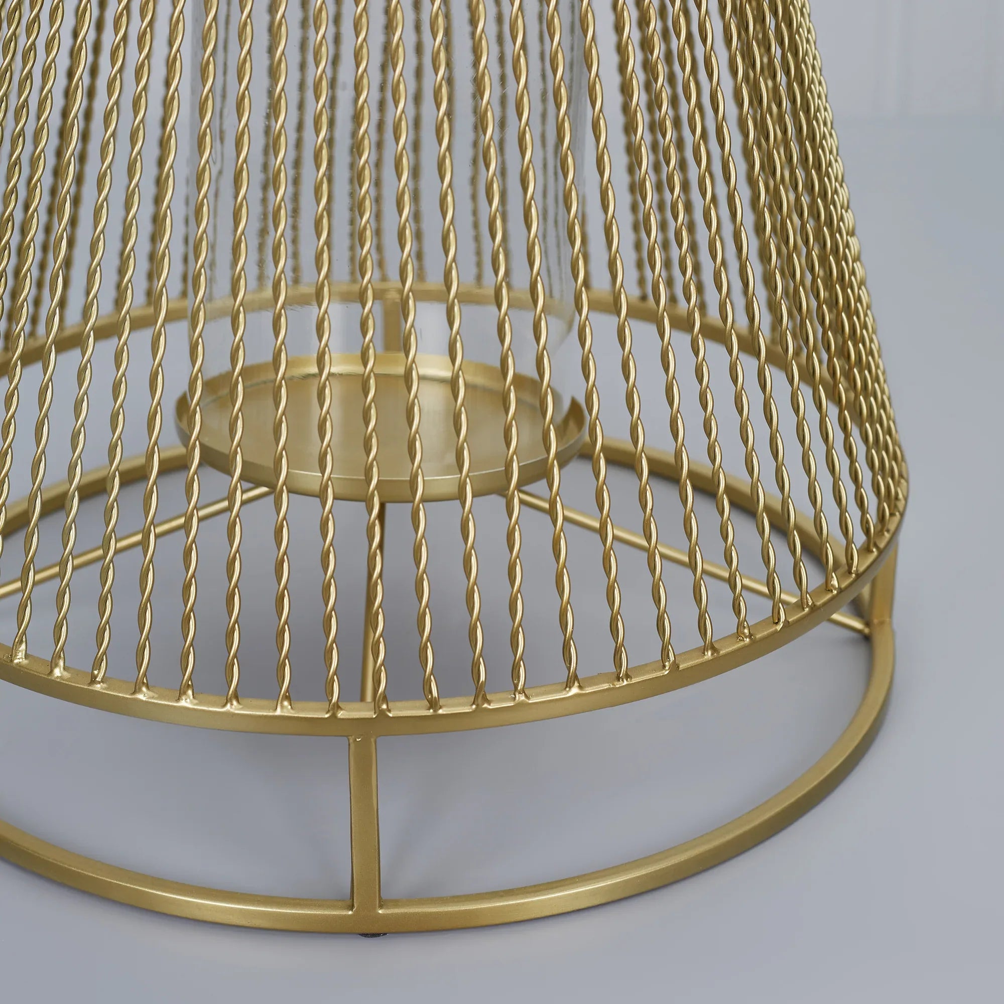 Apollo Iron and Glass Thread Dome Lantern 34x38 Cm in Gold Colour - HomeTown