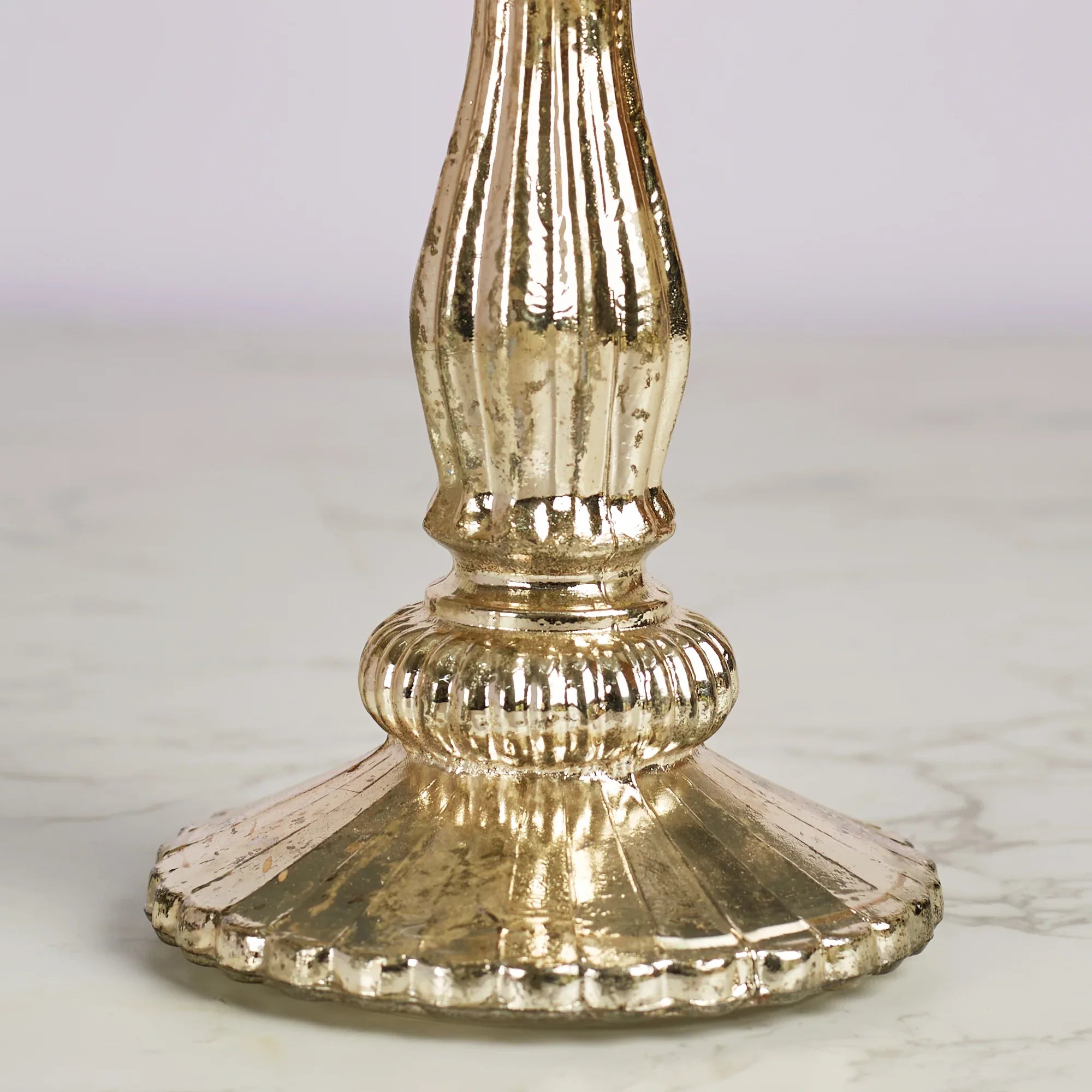 Phiona Glass Fluted Handcrafted Bowl 24 Cm in Gold Colour - HomeTown