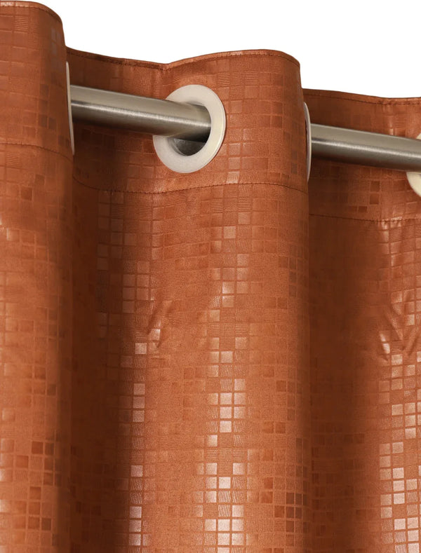 Houzzcode Emboss 3D Polyester Door Curtain 117 x 229cm in Brown Colour dimensions